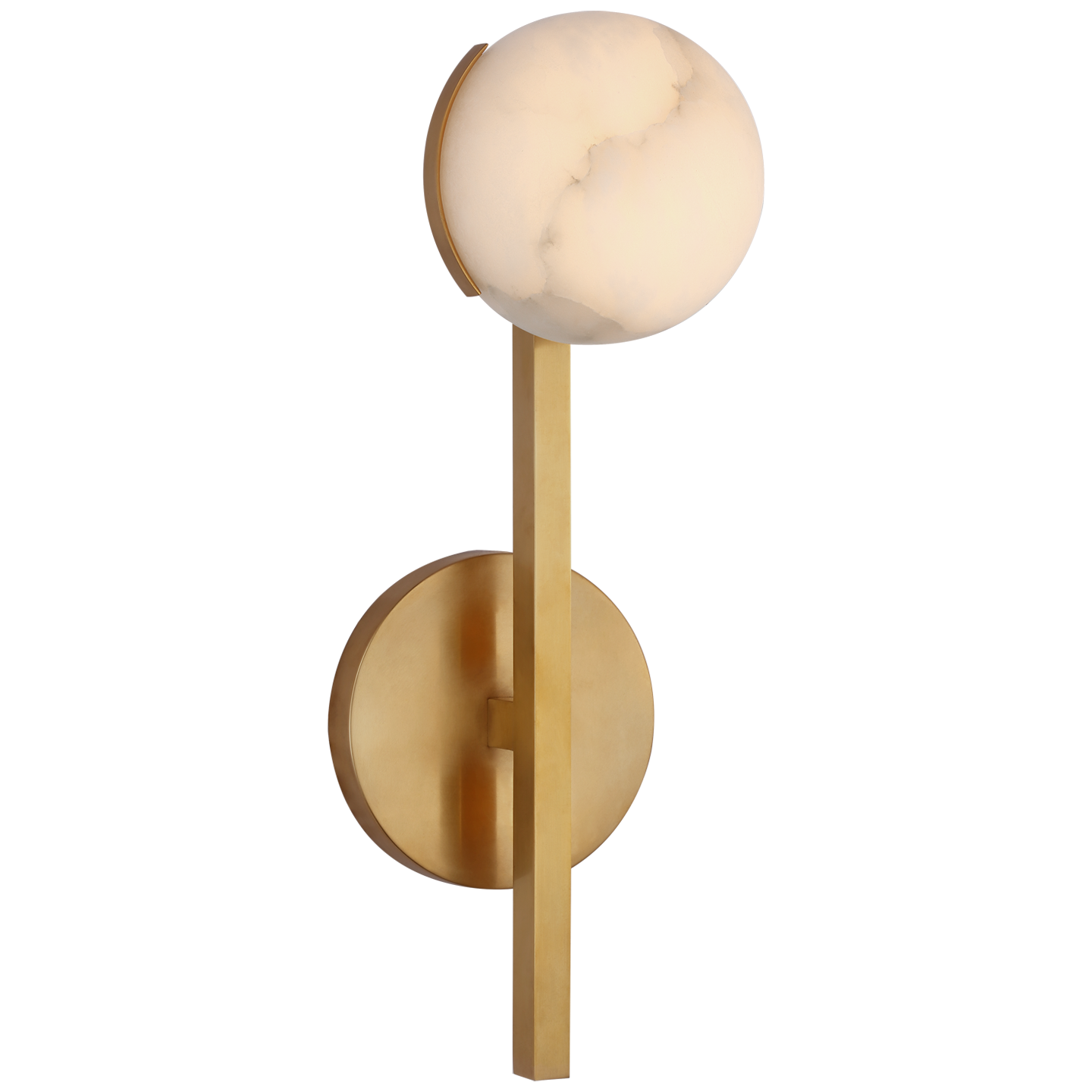 Pedra Petite Tail Sconce in Antique-Burnished Brass with Alabaster