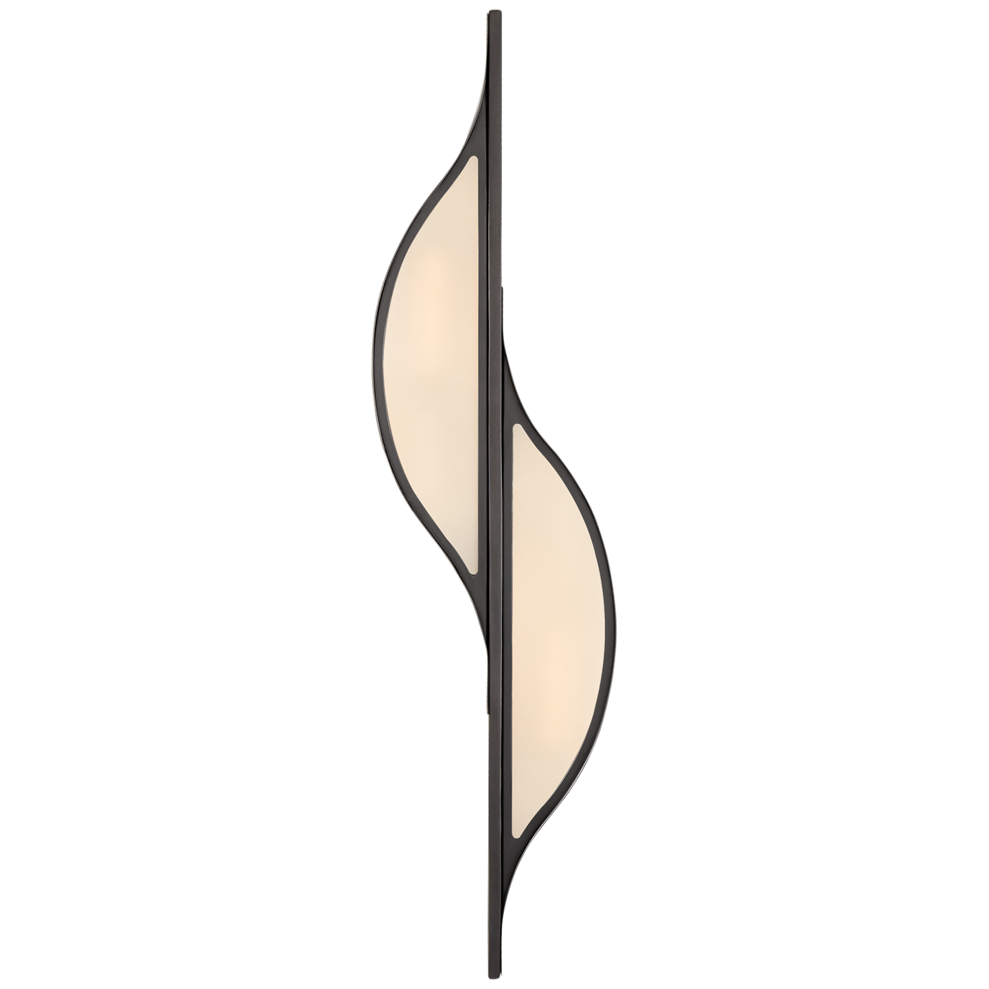 Avant Large Curved Sconce in Bronze with Frosted Glass