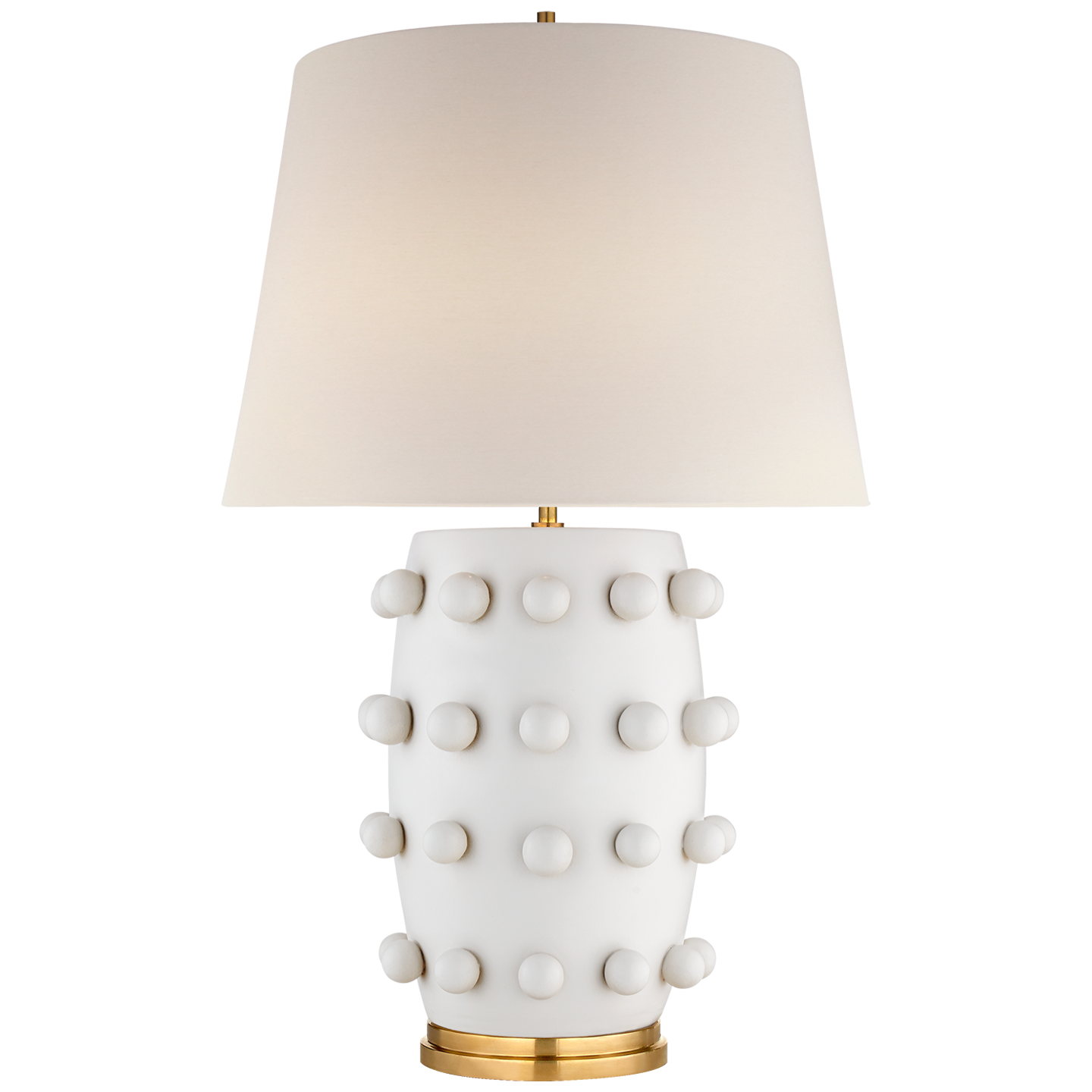 Linden Medium Lamp in Plaster White with Linen Shade