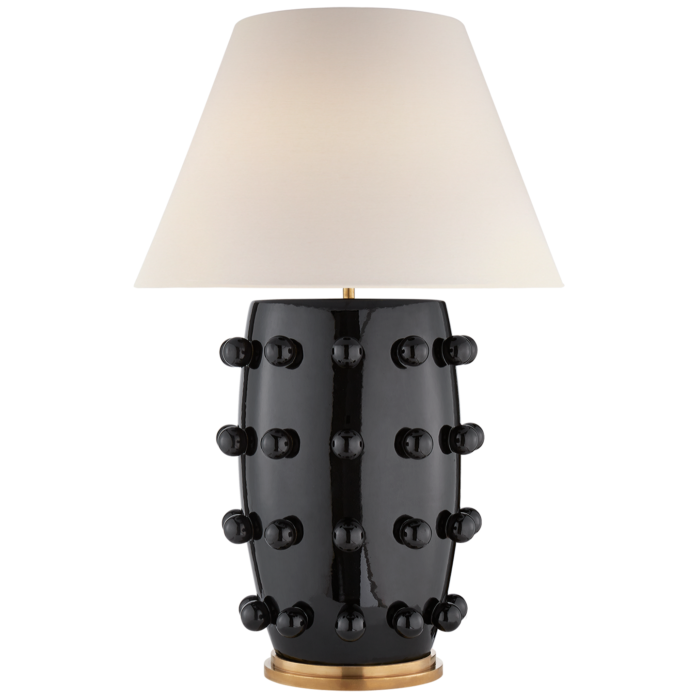 Linden Table Lamp in Black with Linen Shade