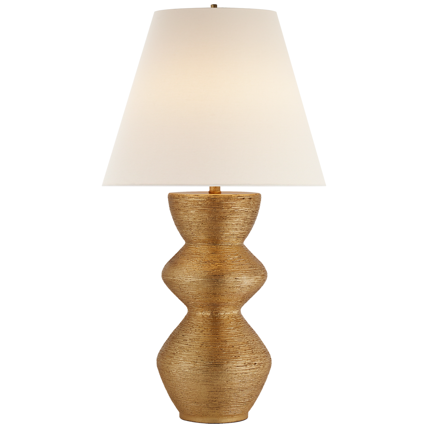 Utopia Table Lamp in Gild with Linen Shade