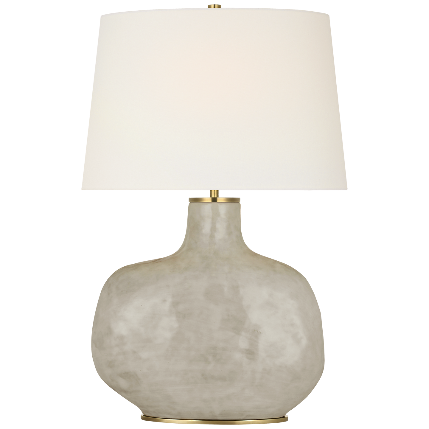 Beton Medium Table Lamp in Antiqued White with Linen Shade 220V