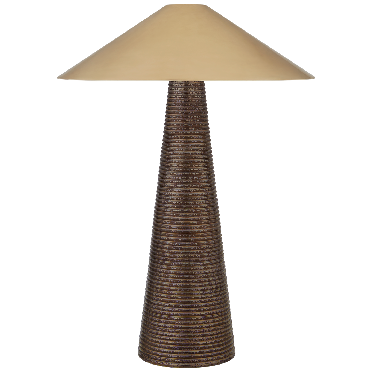 Miramar Table Lamp in Crystal Bronze with Antique-Burnished Brass Shade