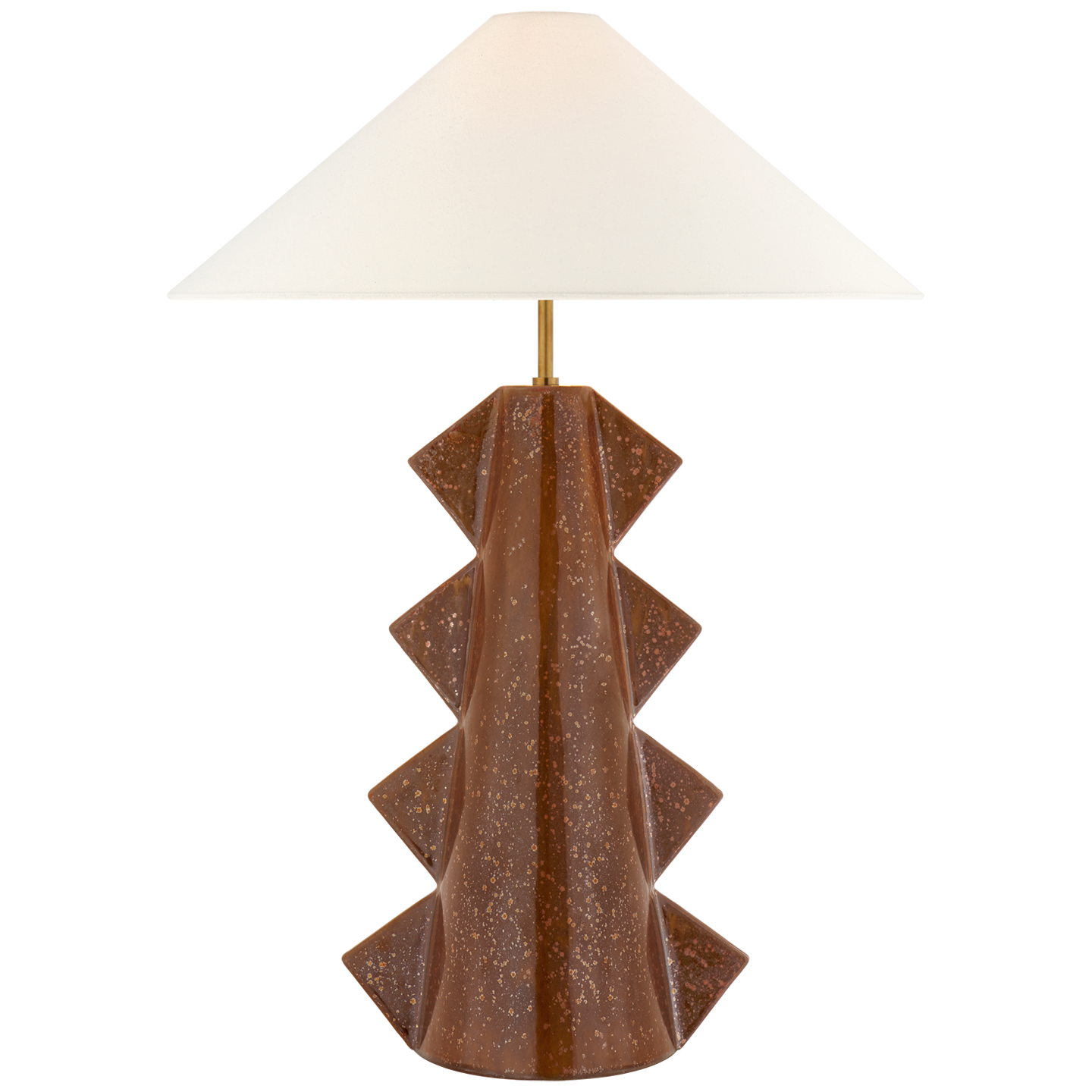 Senso Large Table Lamp in Autumn Copper with Linen Shade