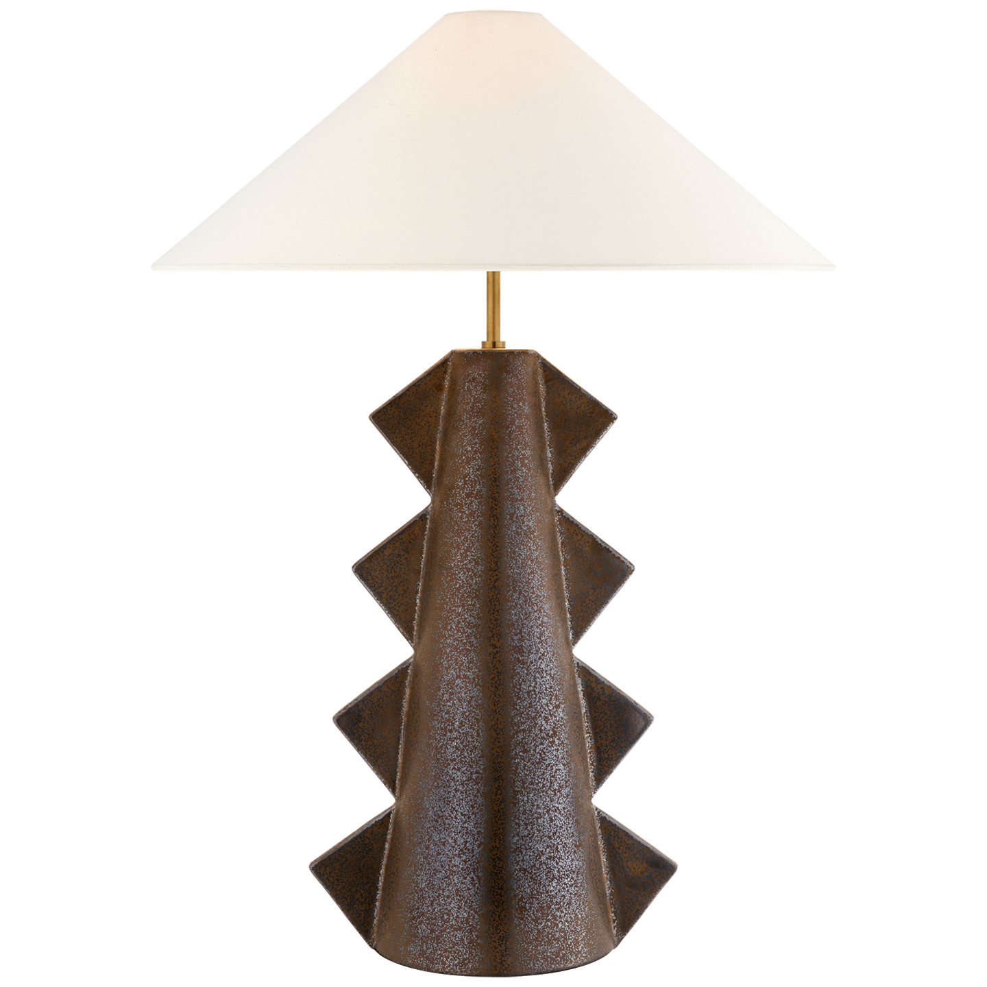 Senso Large Table Lamp in Crystal Bronze with Linen Shade