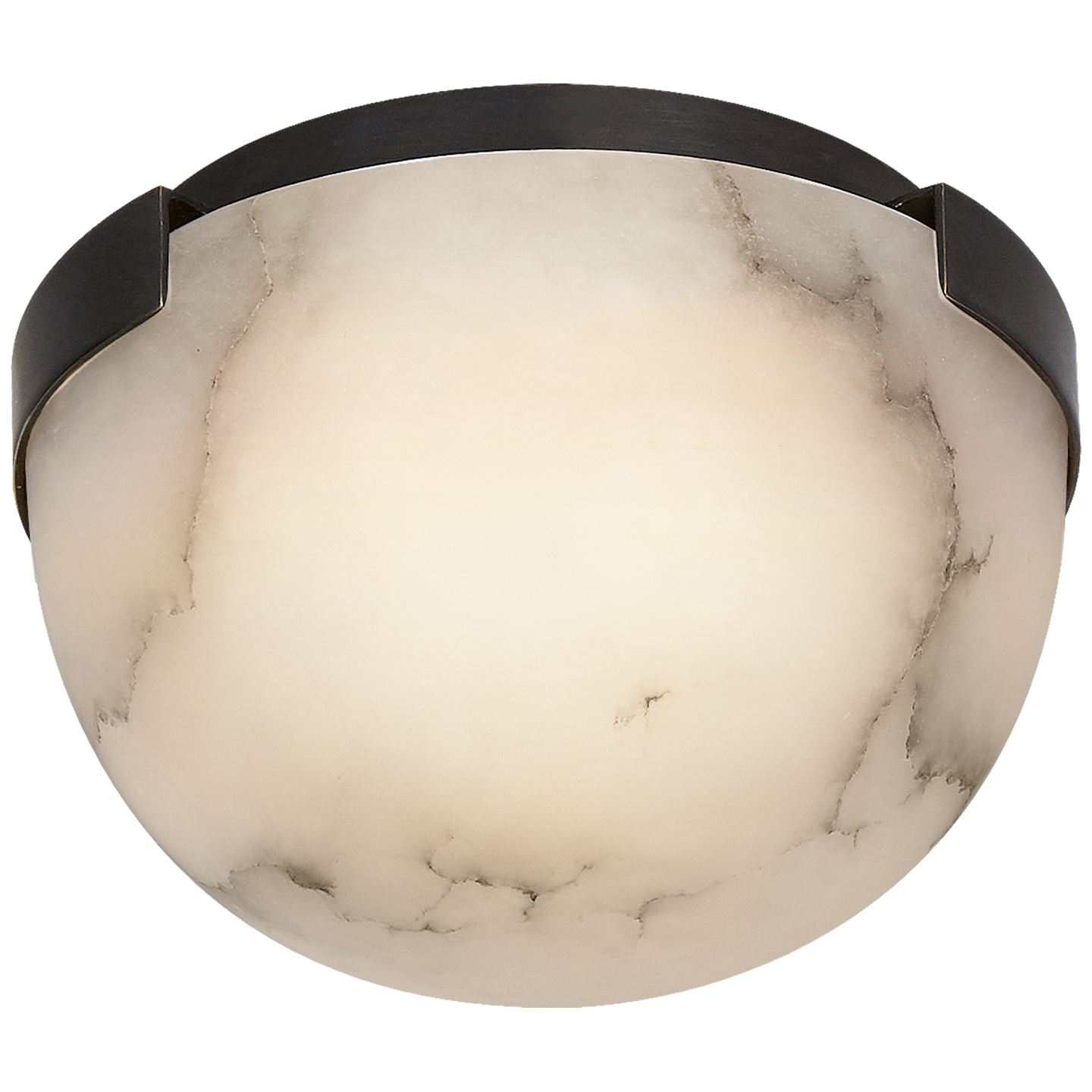 Melange 5" Solitaire Flush Mount in Bronze with Alabaster Shade