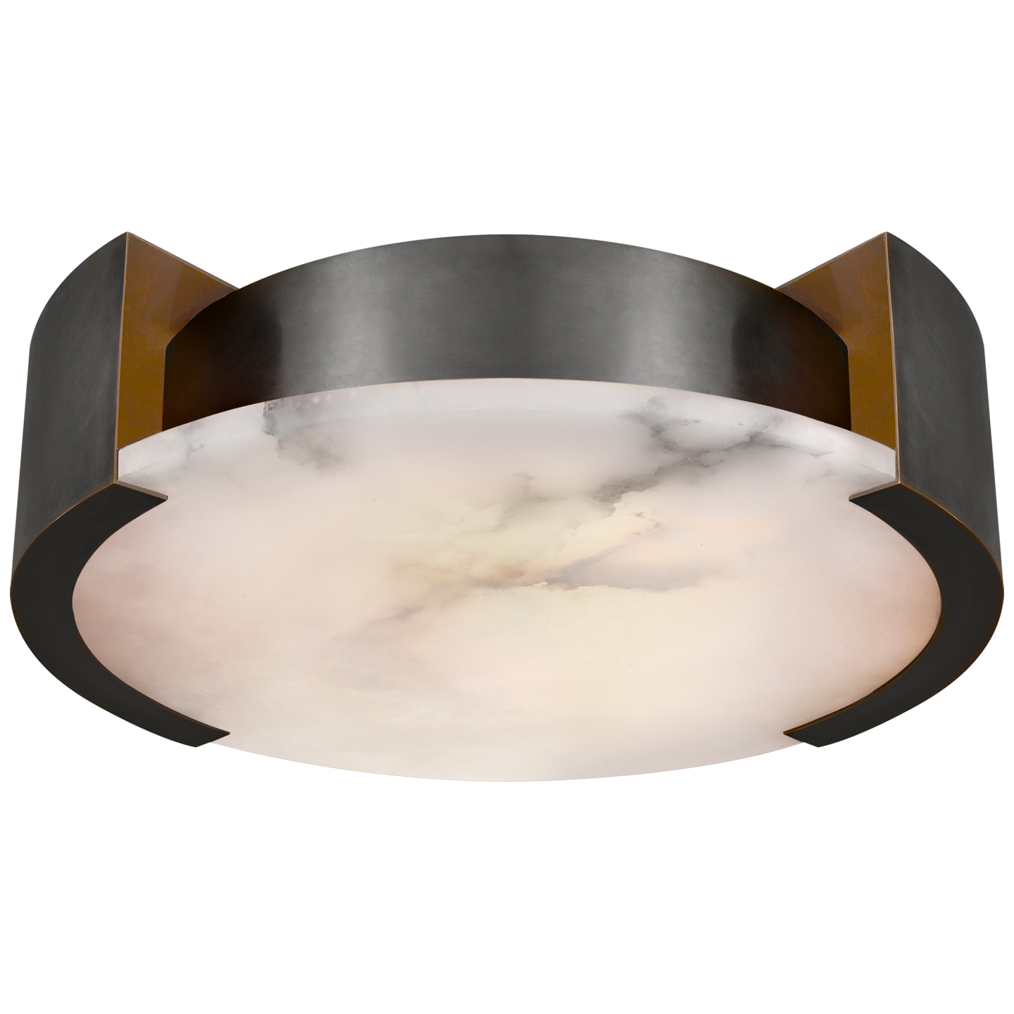 Melange Large Flush Mount in Bronze with Alabaster