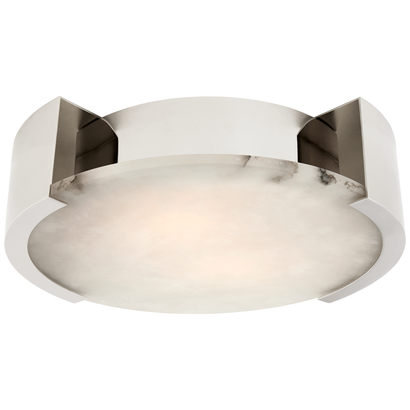Melange Large Flush Mount in Polished Nickel with Alabaster