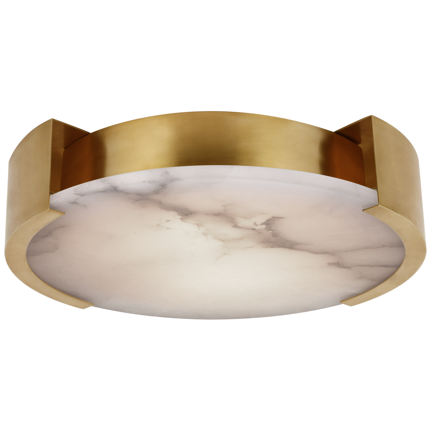 Melange X-Large Flush Mount in Antique-Burnished Brass with Alabaster