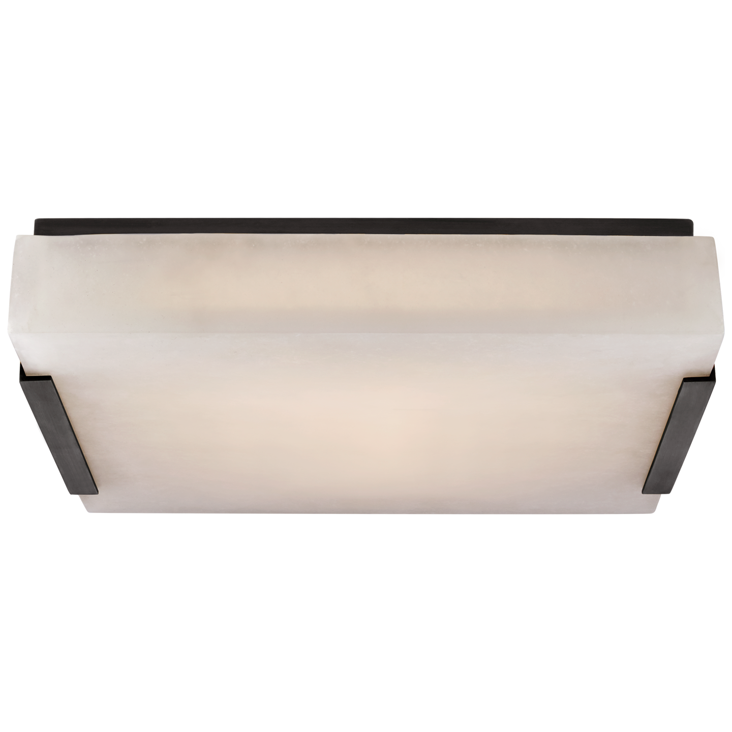 Covet Medium Flush Mount in Bronze with Alabaster