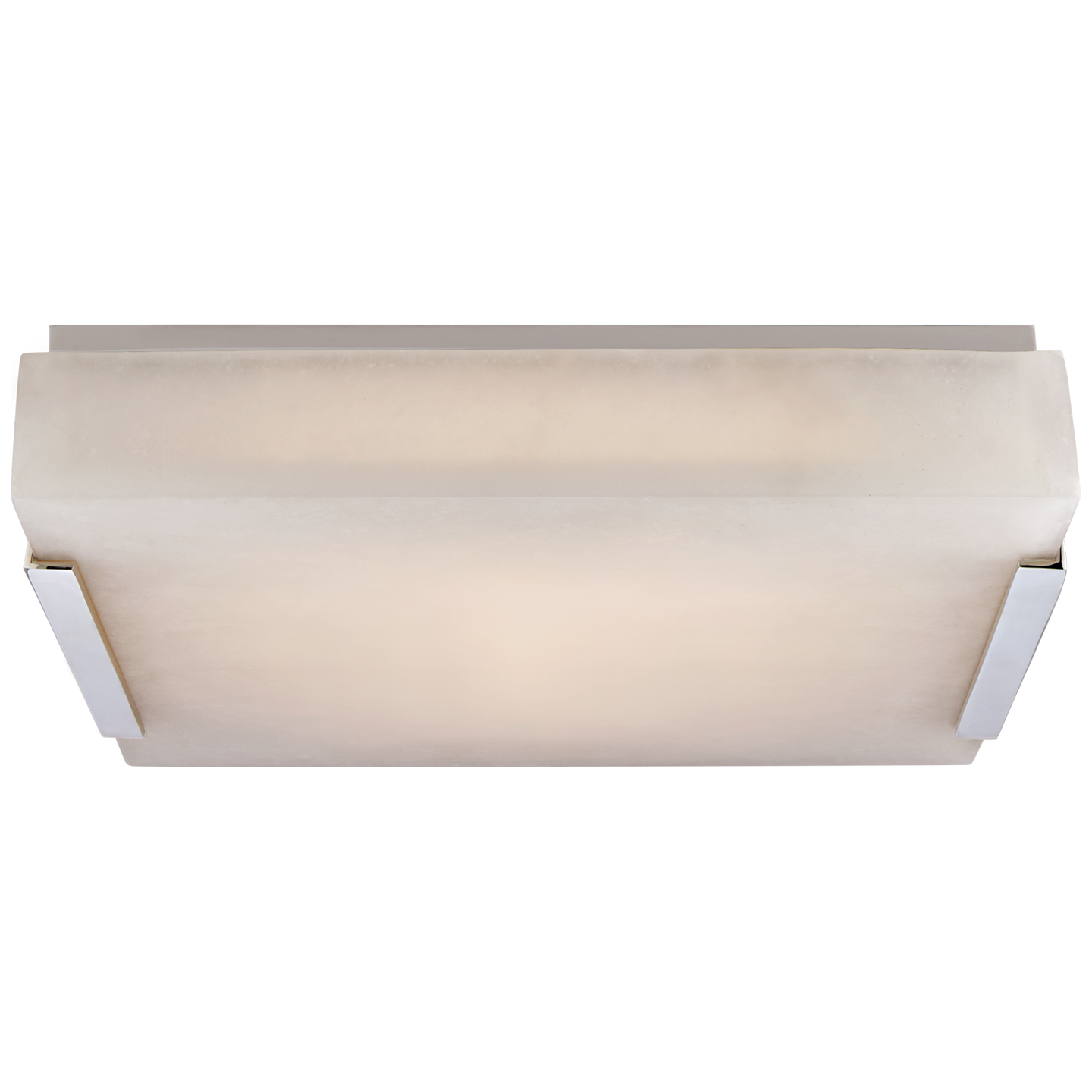 Covet Medium Flush Mount in Polished Nickel with Alabaster
