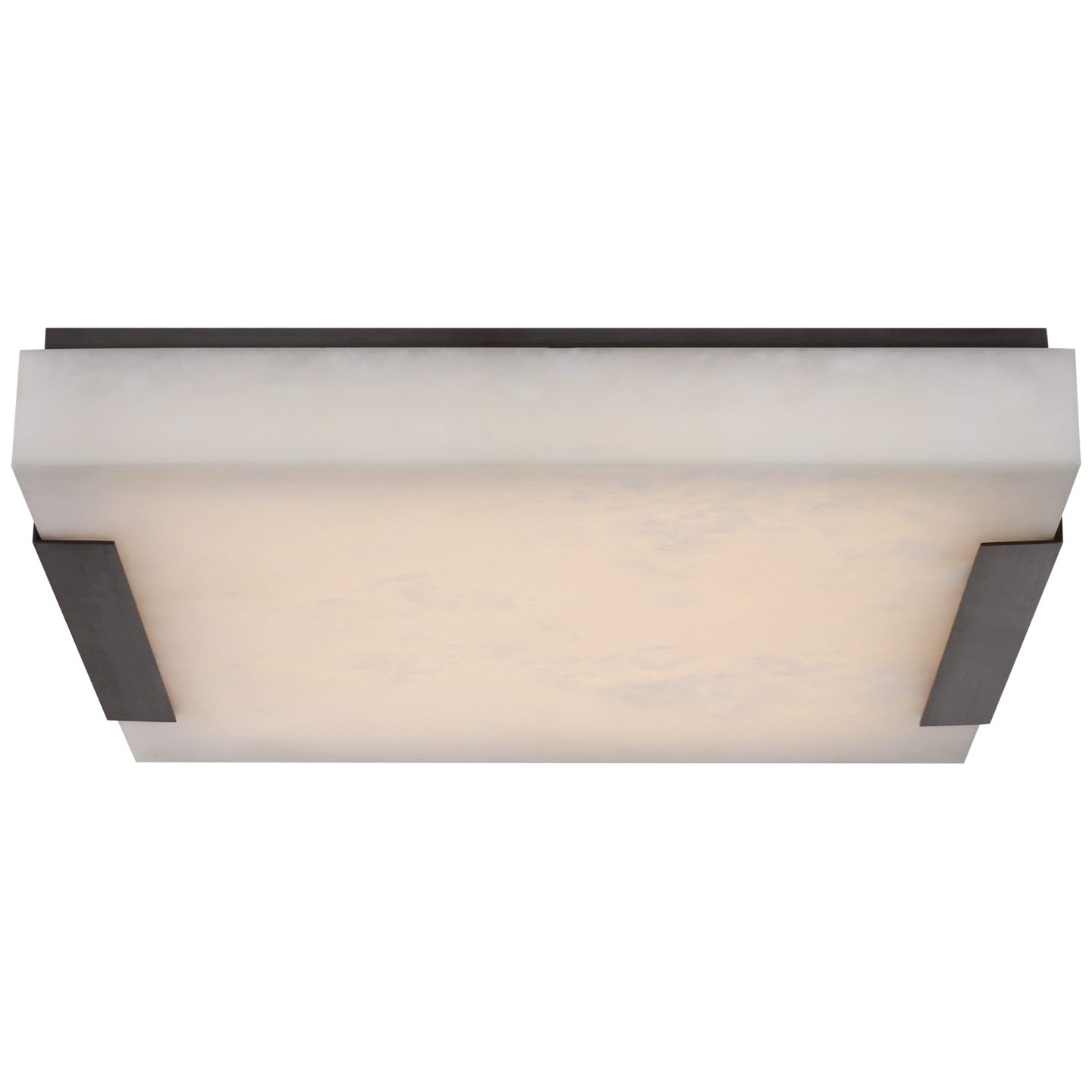 Covet Large Flush Mount in Bronze with Alabaster