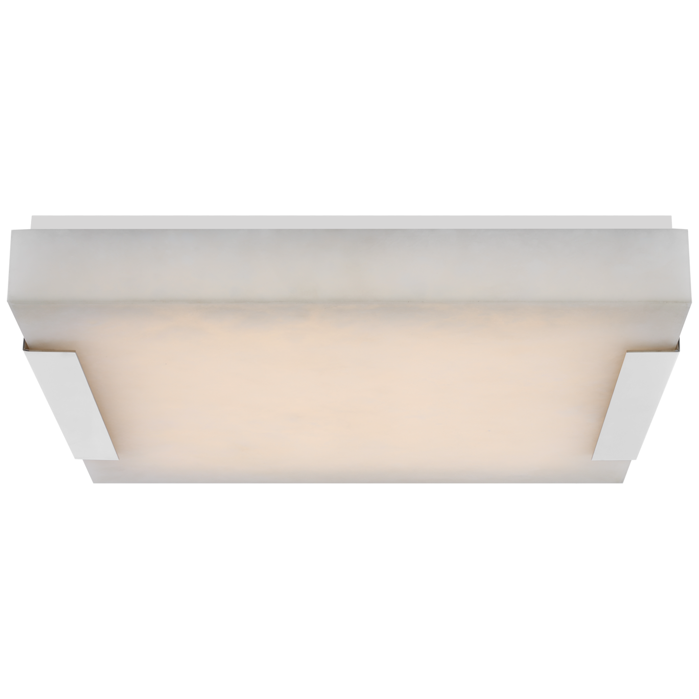 Covet Large Flush Mount in Polished Nickel with Alabaster