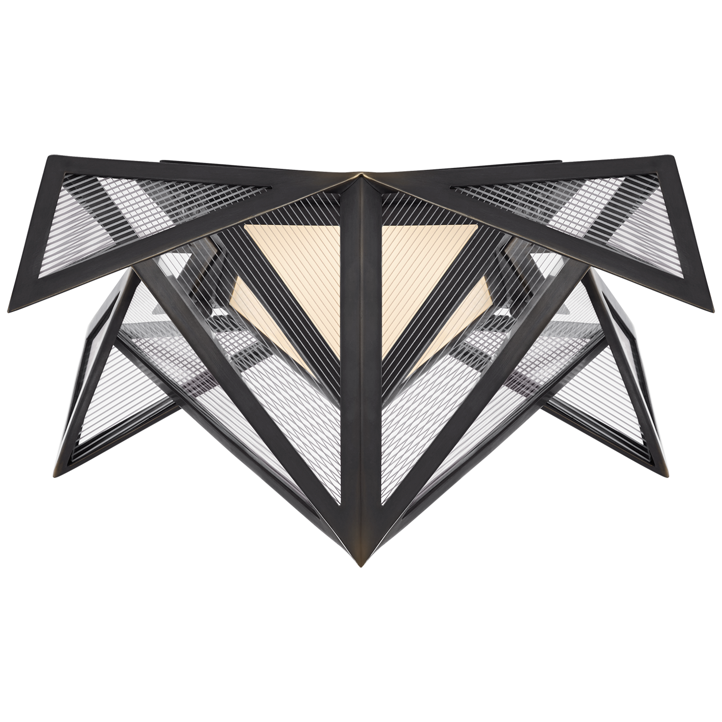 Ori Small Flush in Bronze with Clear Lined Glass