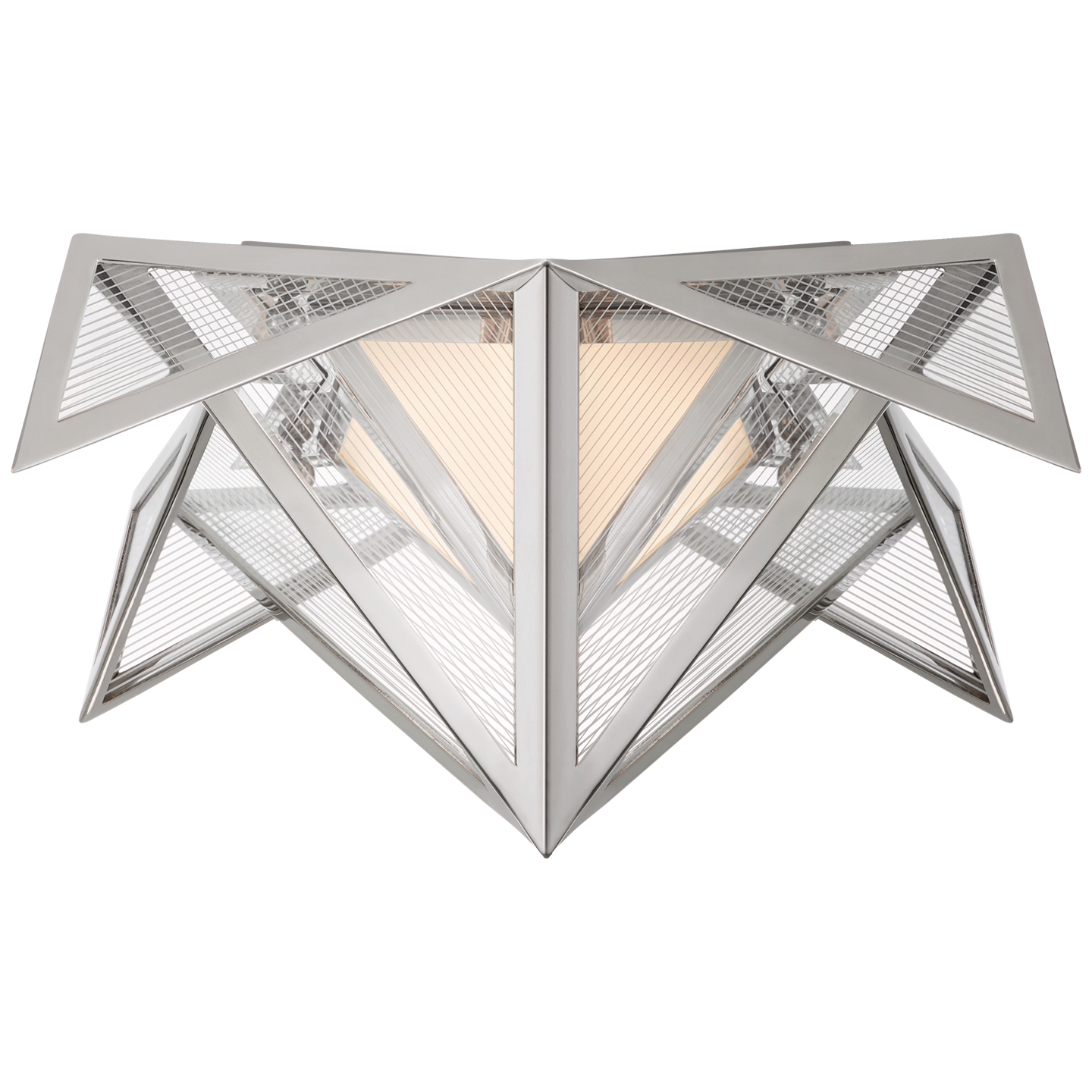 Ori Small Flush in Polished Nickel with Clear Lined Glass