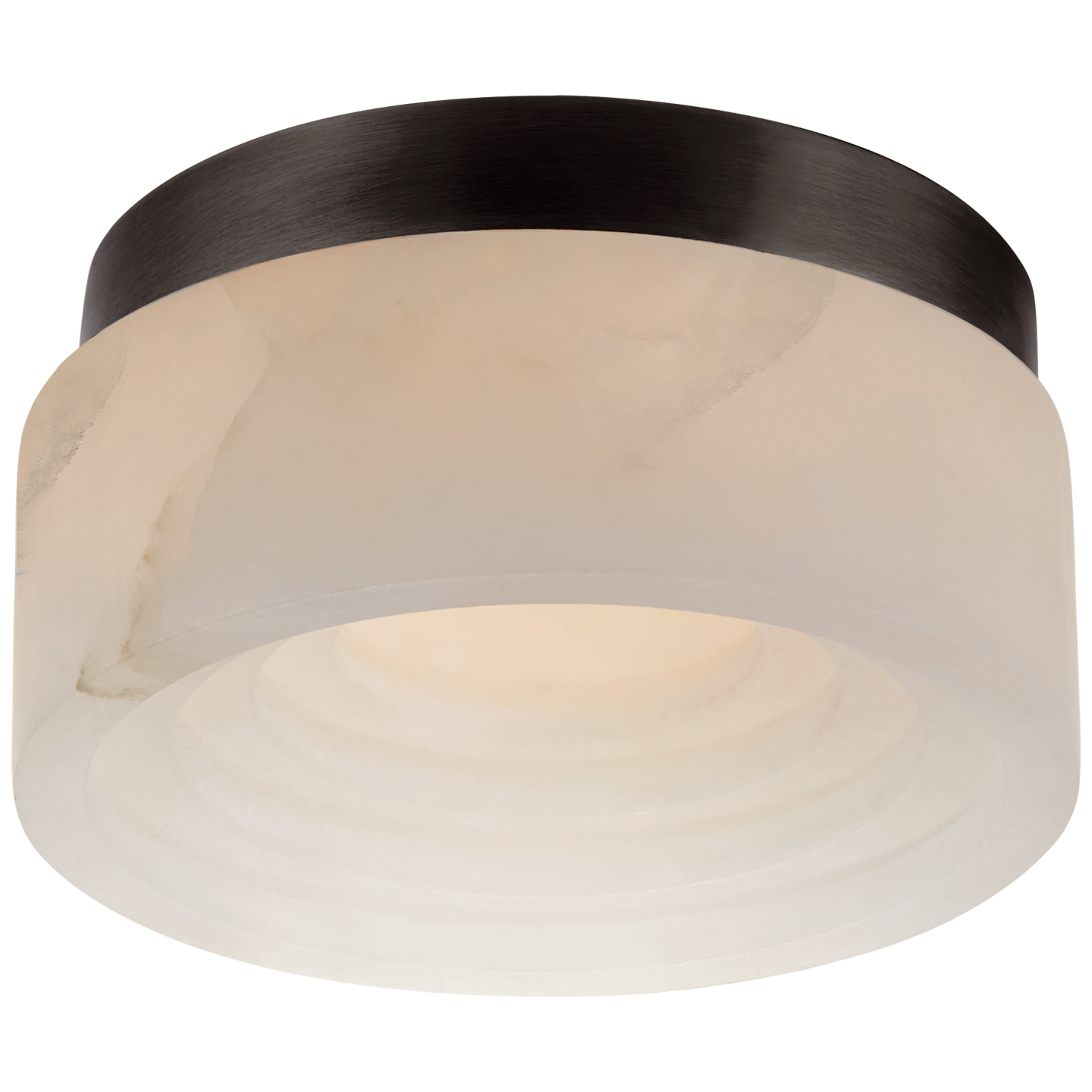 Otto 5" Solitaire Flush Mount in Bronze with Alabaster