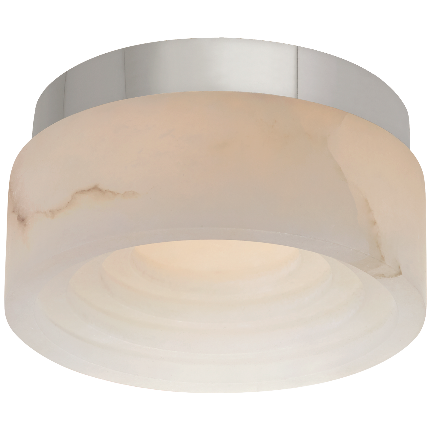 Otto 5" Solitaire Flush Mount in Polished Nickel with Alabaster