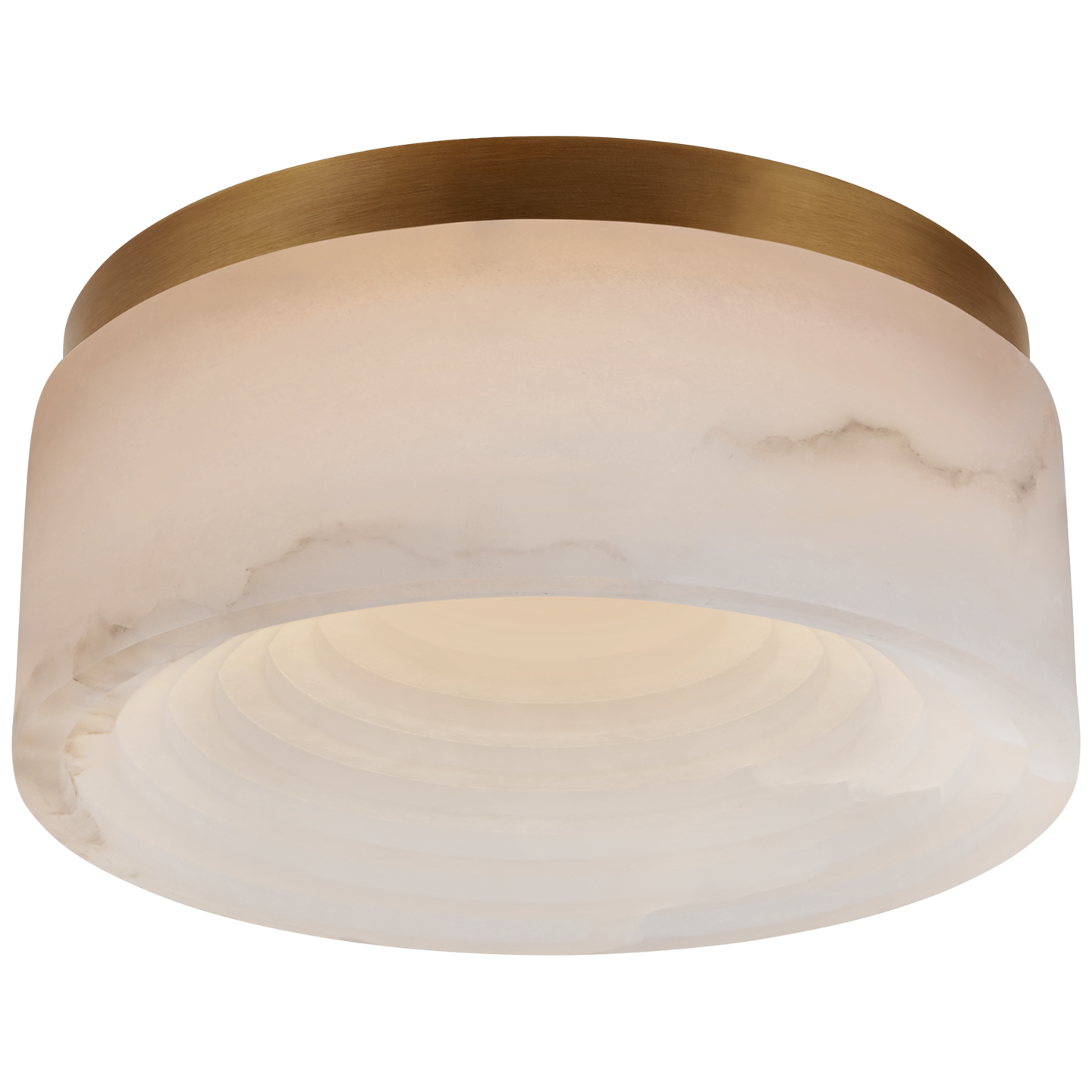 Otto Small Flush Mount in Antique-Burnished Brass with Alabaster