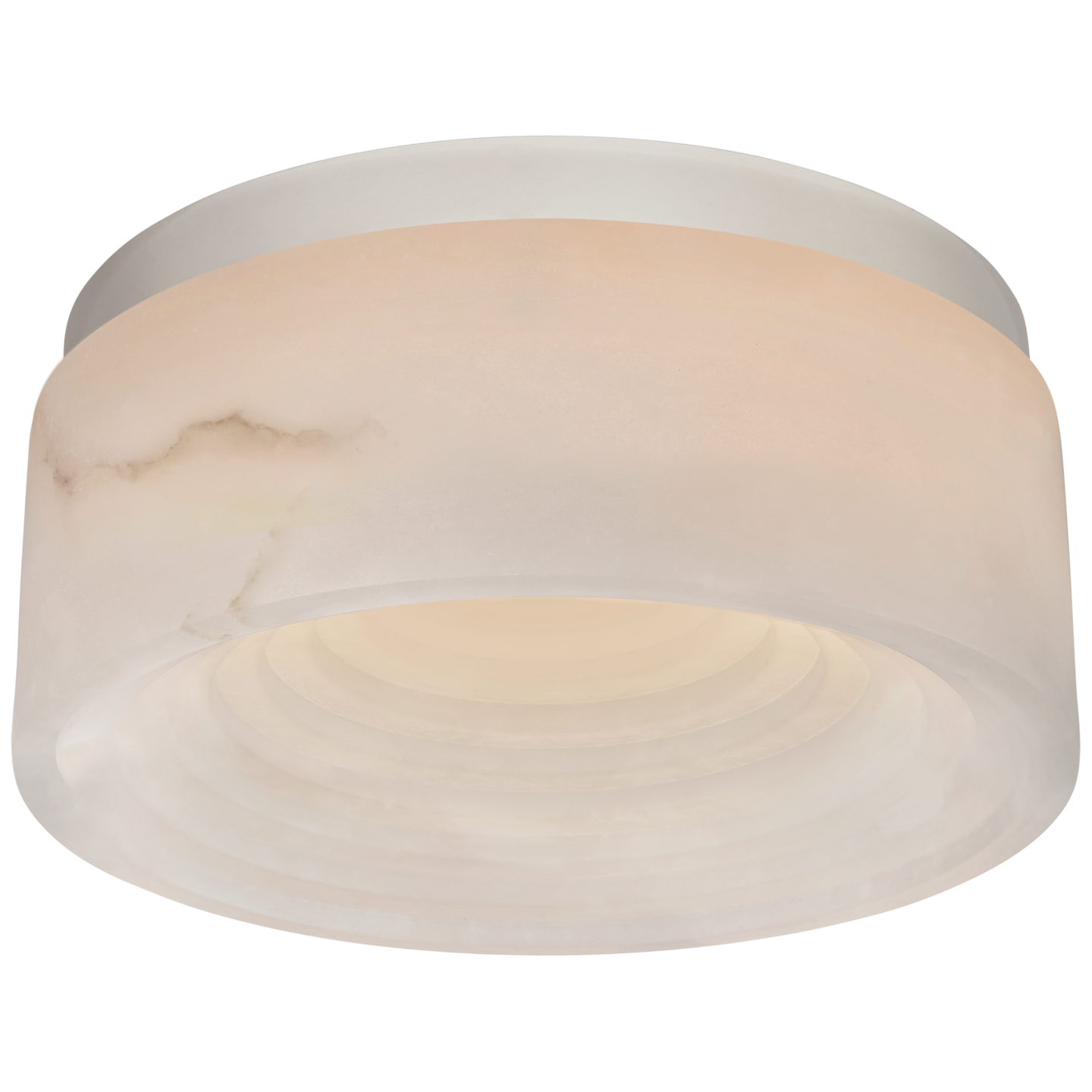 Otto Small Flush Mount in Polished Nickel with Alabaster