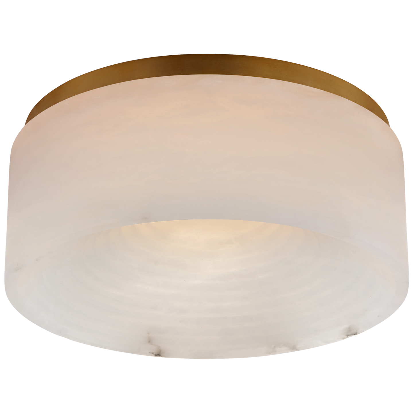 Otto Medium Flush Mount in Antique-Burnished Brass with Alabaster