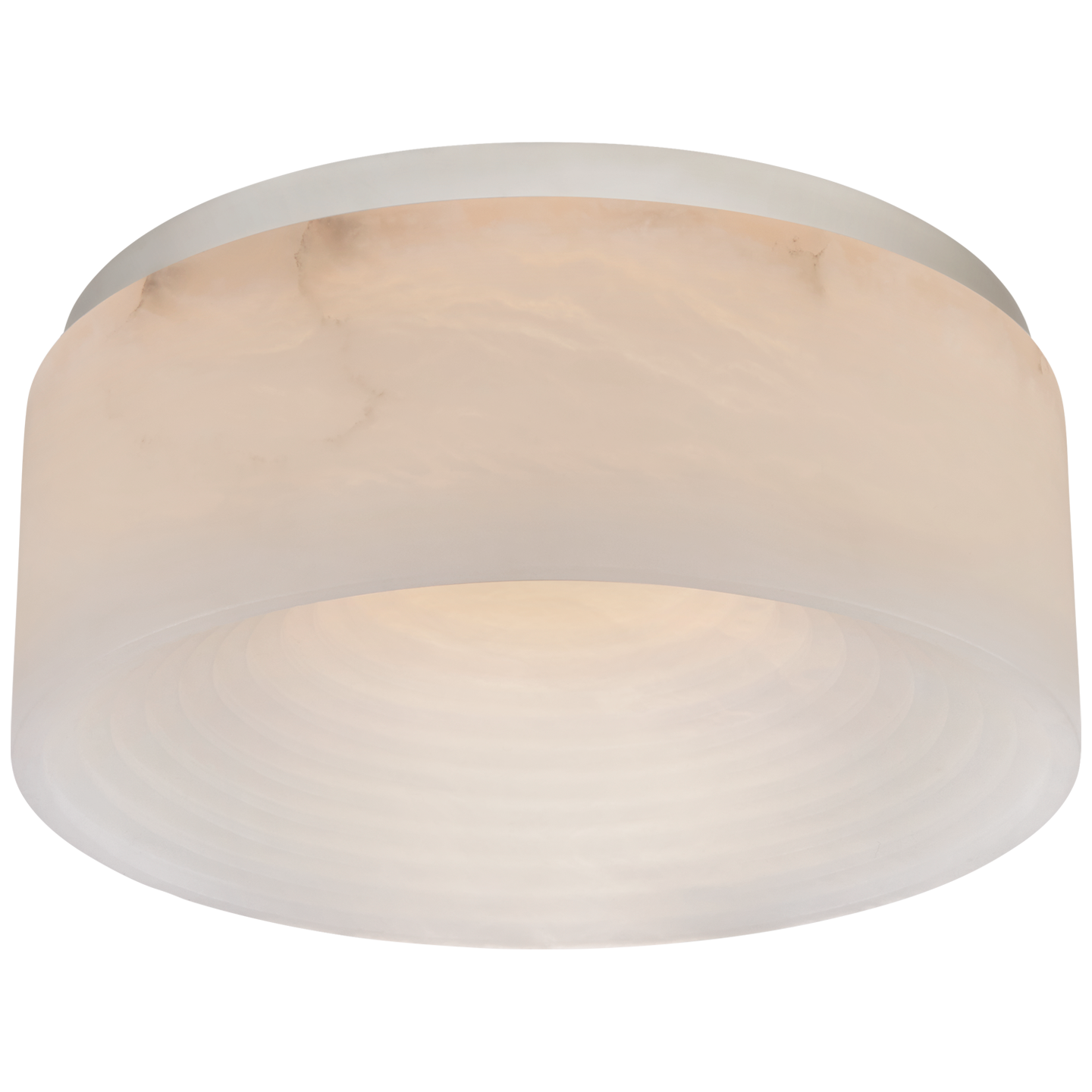 Otto Medium Flush Mount in Polished Nickel with Alabaster