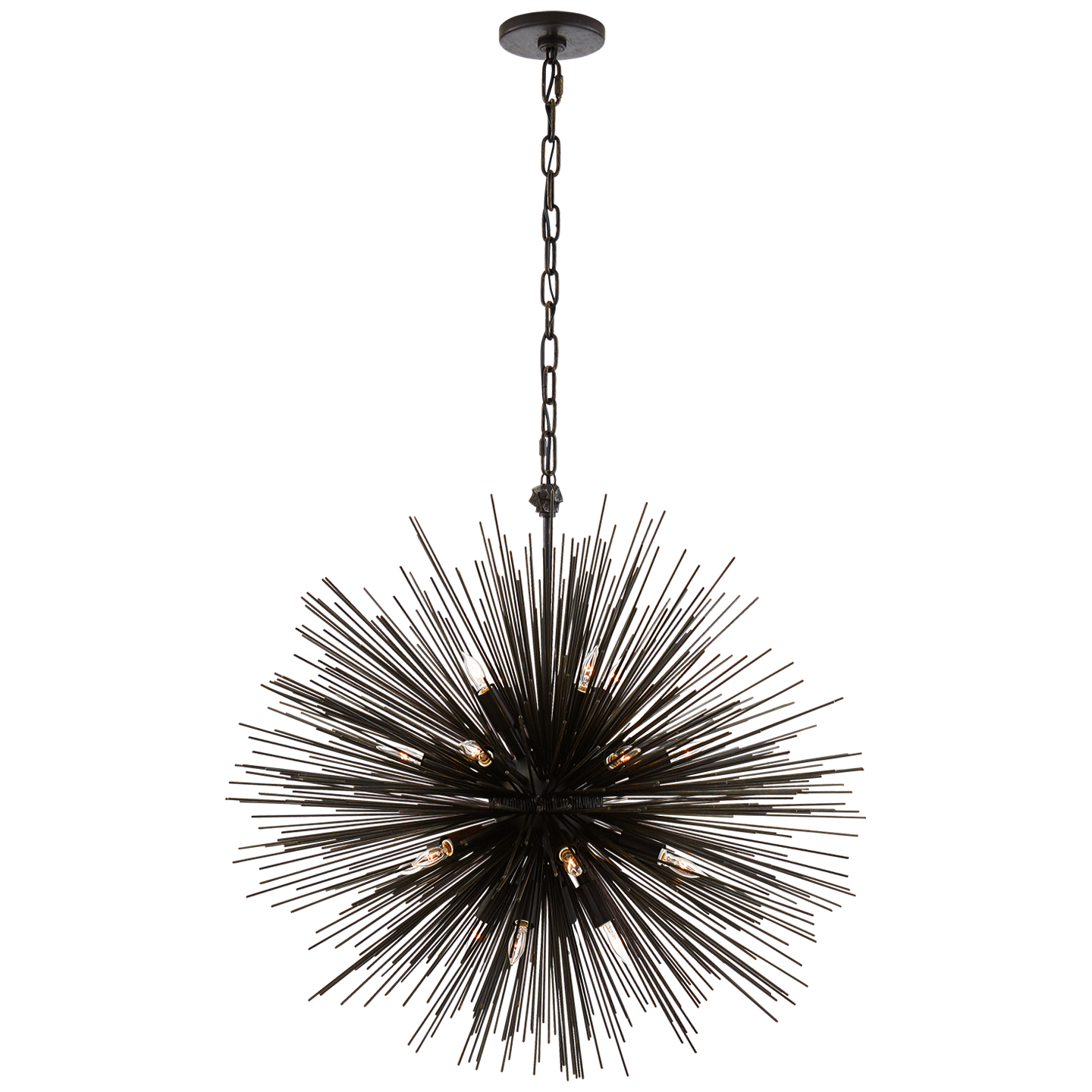 Strada Medium Round Chandelier in Aged Iron