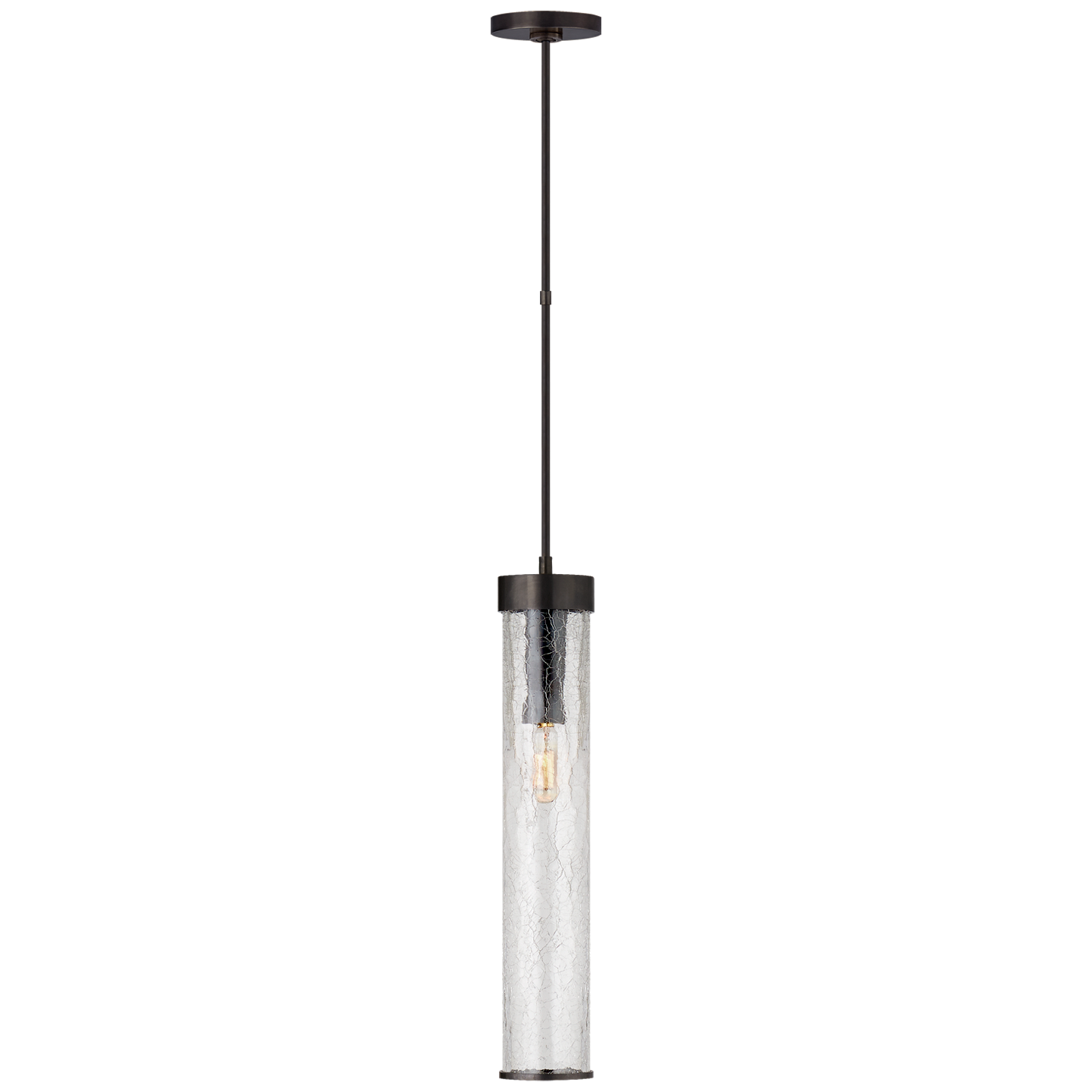 Liaison Long Pendant in Bronze with Crackle Glass