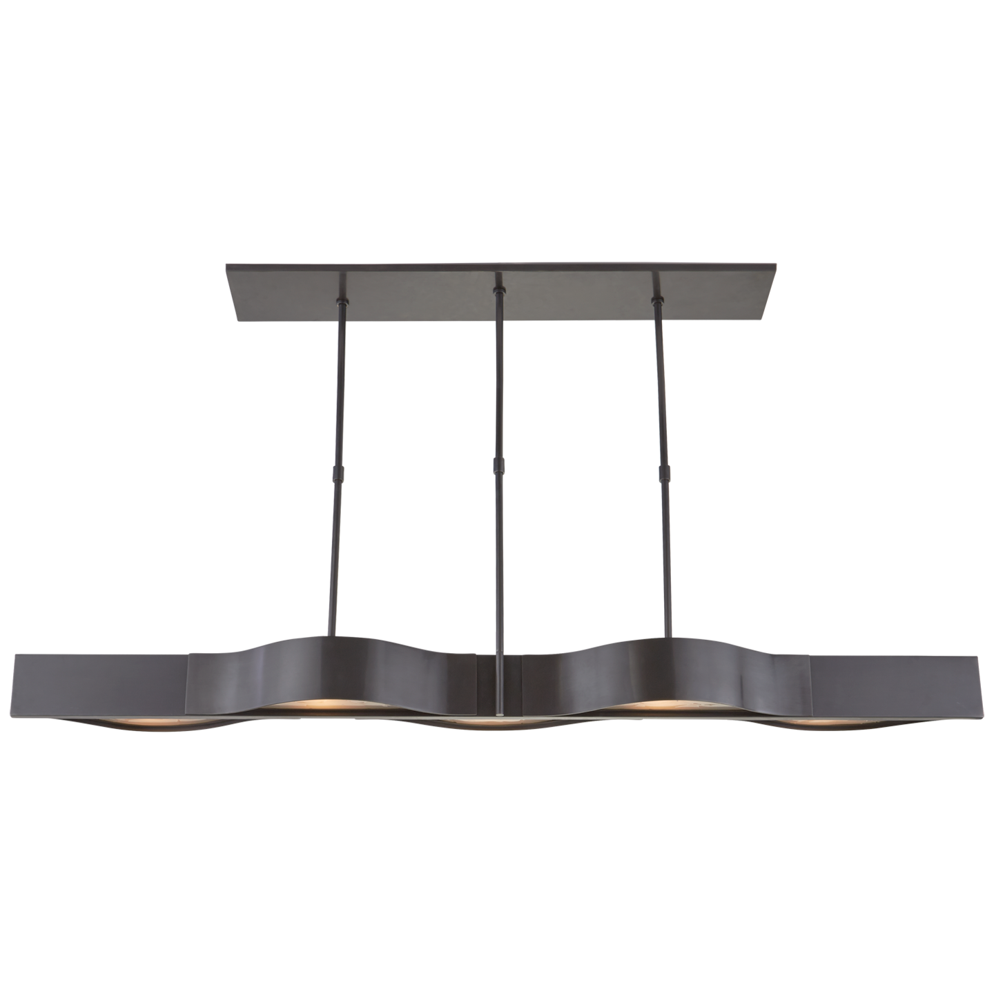 Avant Large Linear Pendant in Bronze with Frosted Glass