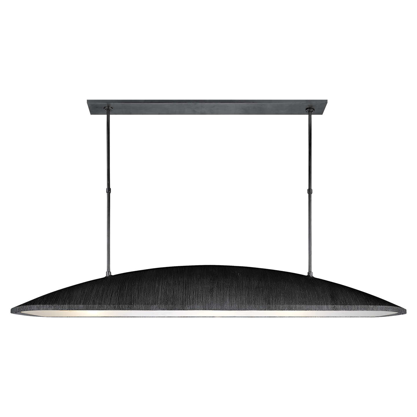 Utopia Large Linear Pendant in Aged Iron with Frosted Acrylic