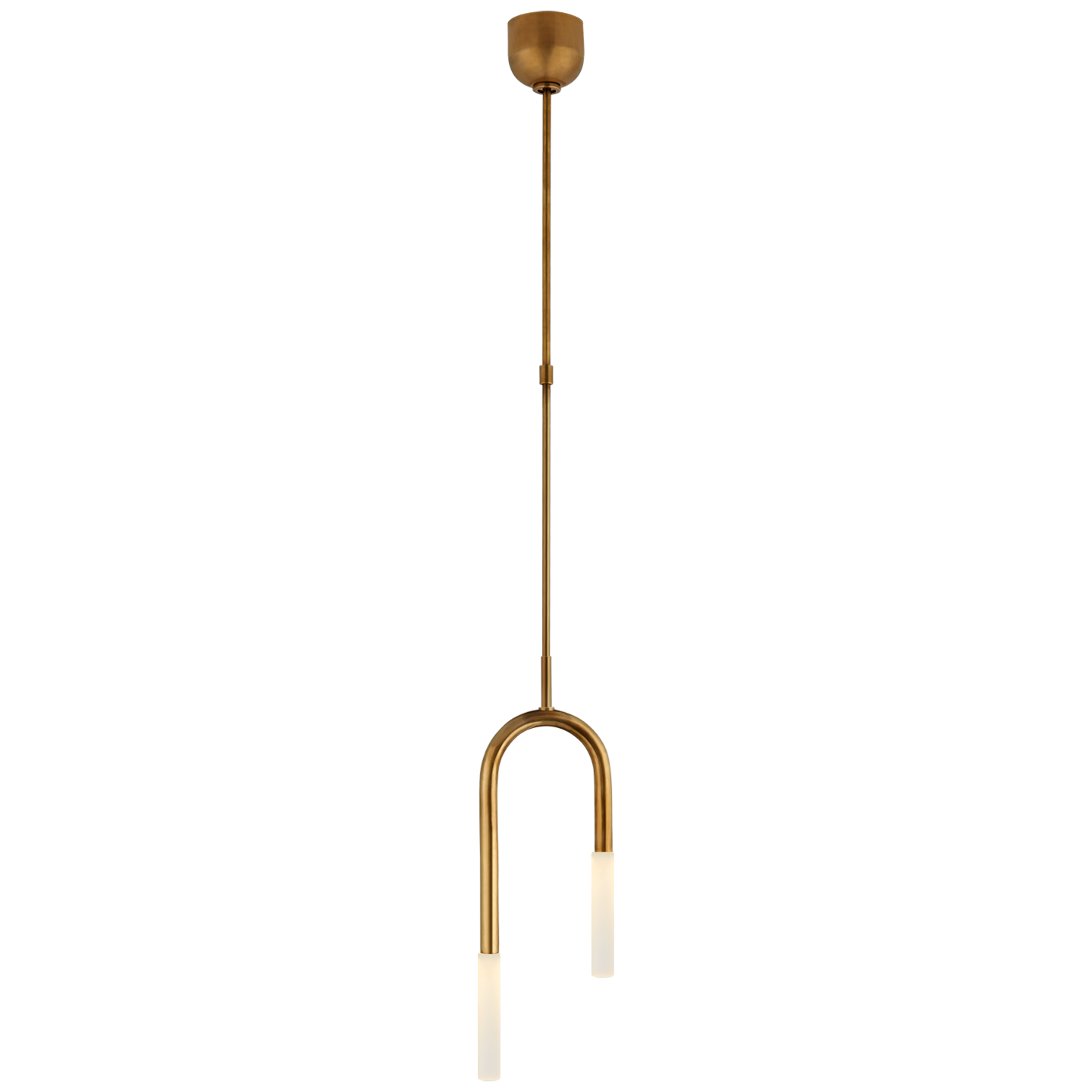 Rousseau Small Asymmetric Pendant in Antique-Burnished Brass with Etched Crystal