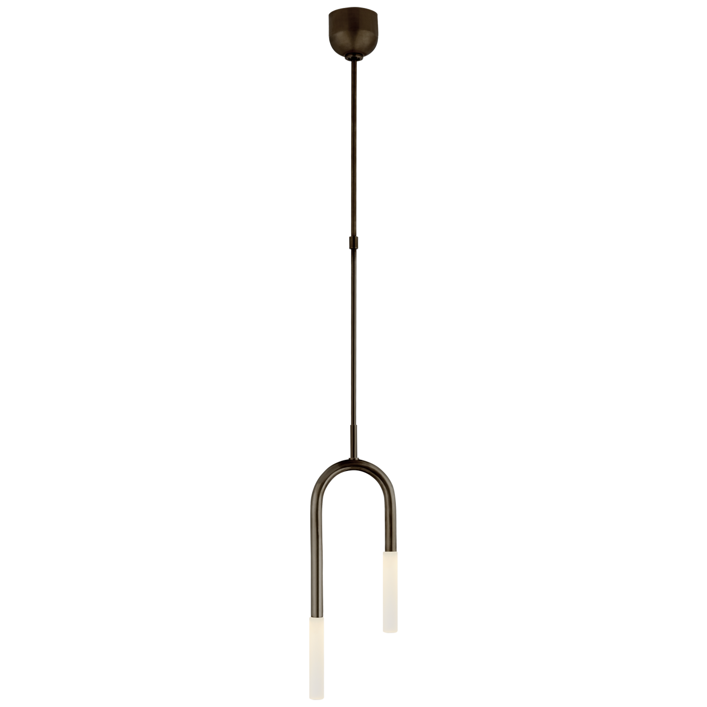 Rousseau Small Asymmetric Pendant in Bronze with Etched Crystal
