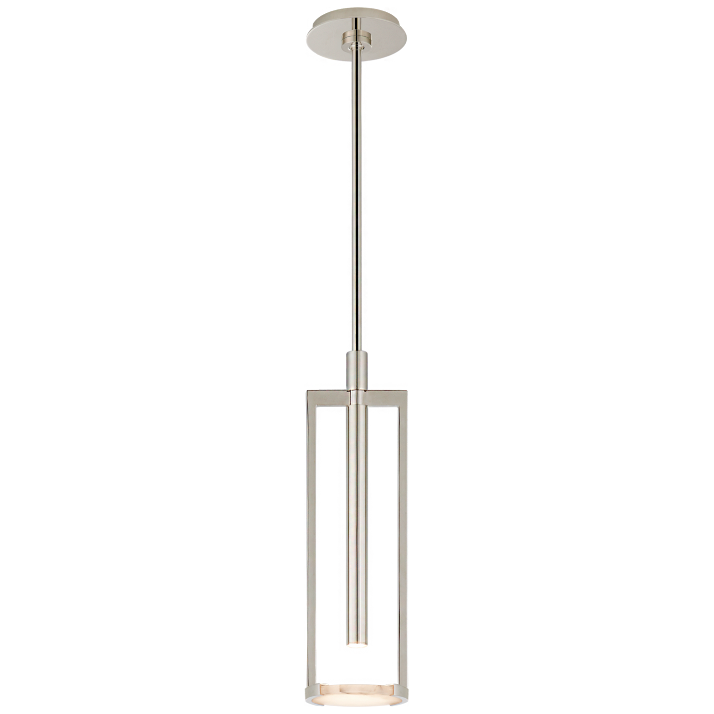 Melange Small Floating Disc Pendant in Polished Nickel with Alabaster