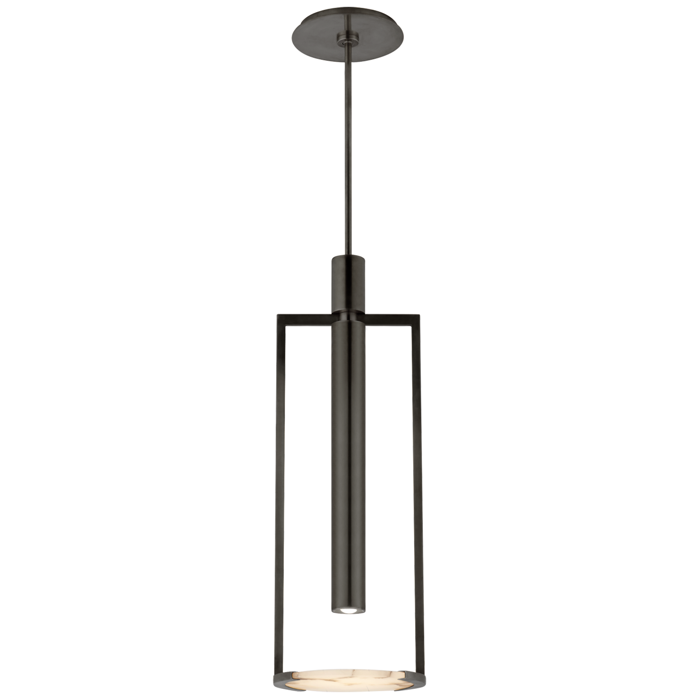Melange Medium Floating Disc Pendant in Bronze with Alabaster