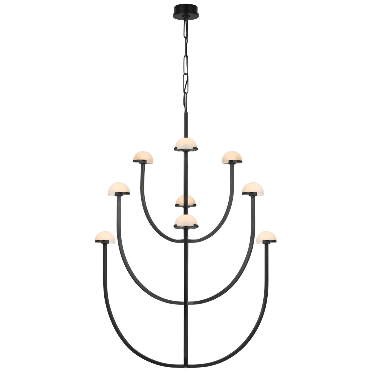 Pedra X-Large Three-Tier Chandelier in Bronze with Alabaster