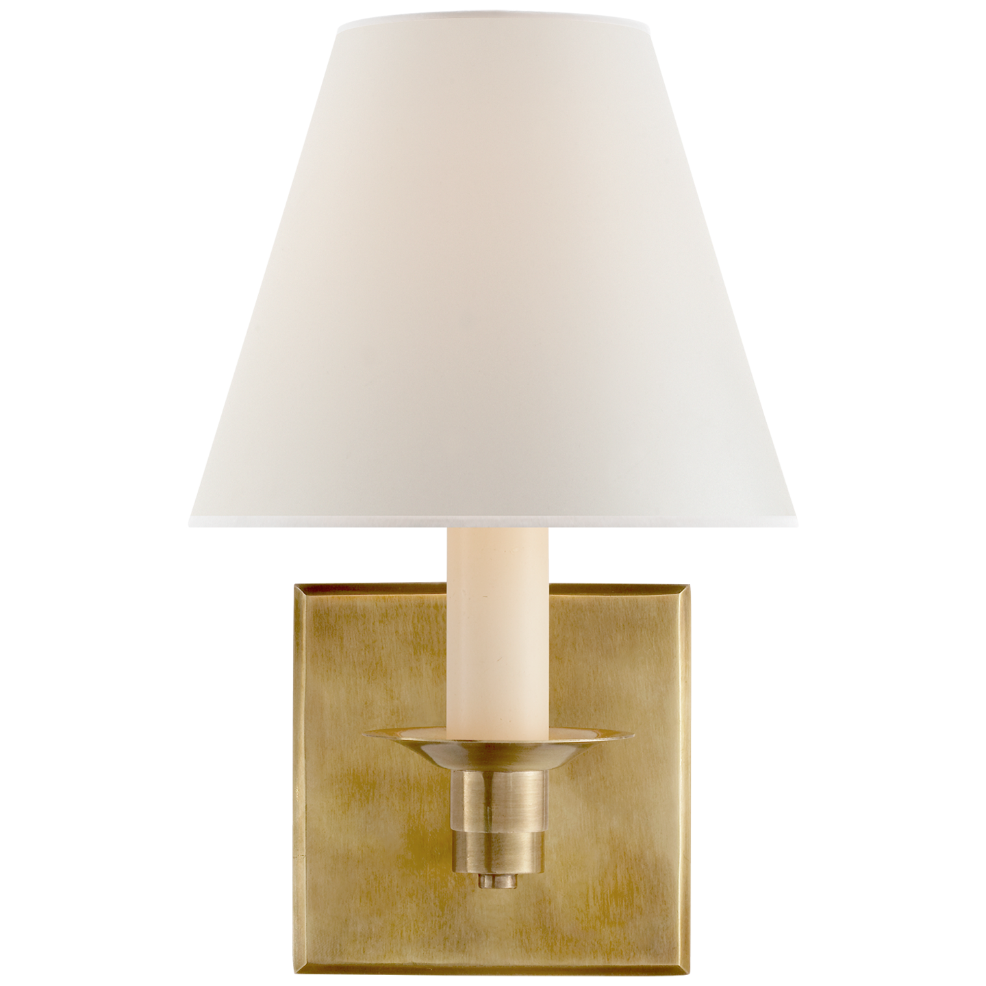 Evans Single Arm Sconce in Natural Brass with Percale Shade