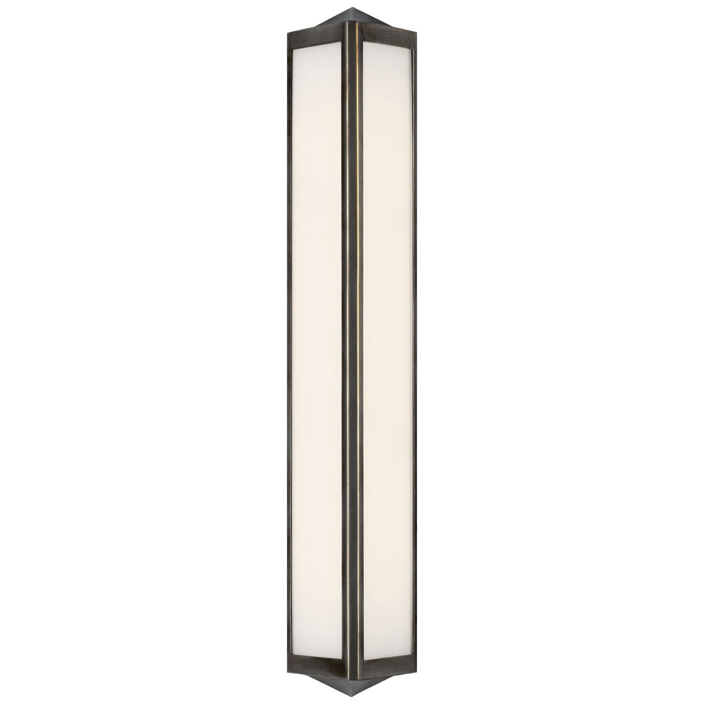 Geneva Medium Sconce in Bronze with White Glass