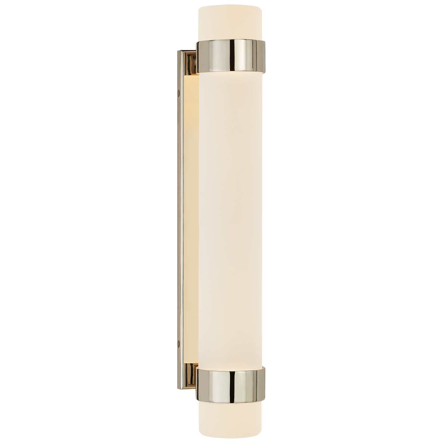 Barton Medium Bath Sconce in Polished Nickel with Etched Crystal
