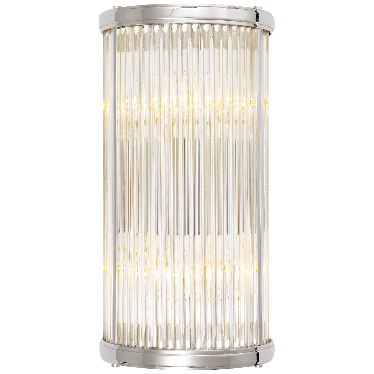 Allen Small Linear Sconce in Polished Nickel and Glass Rods