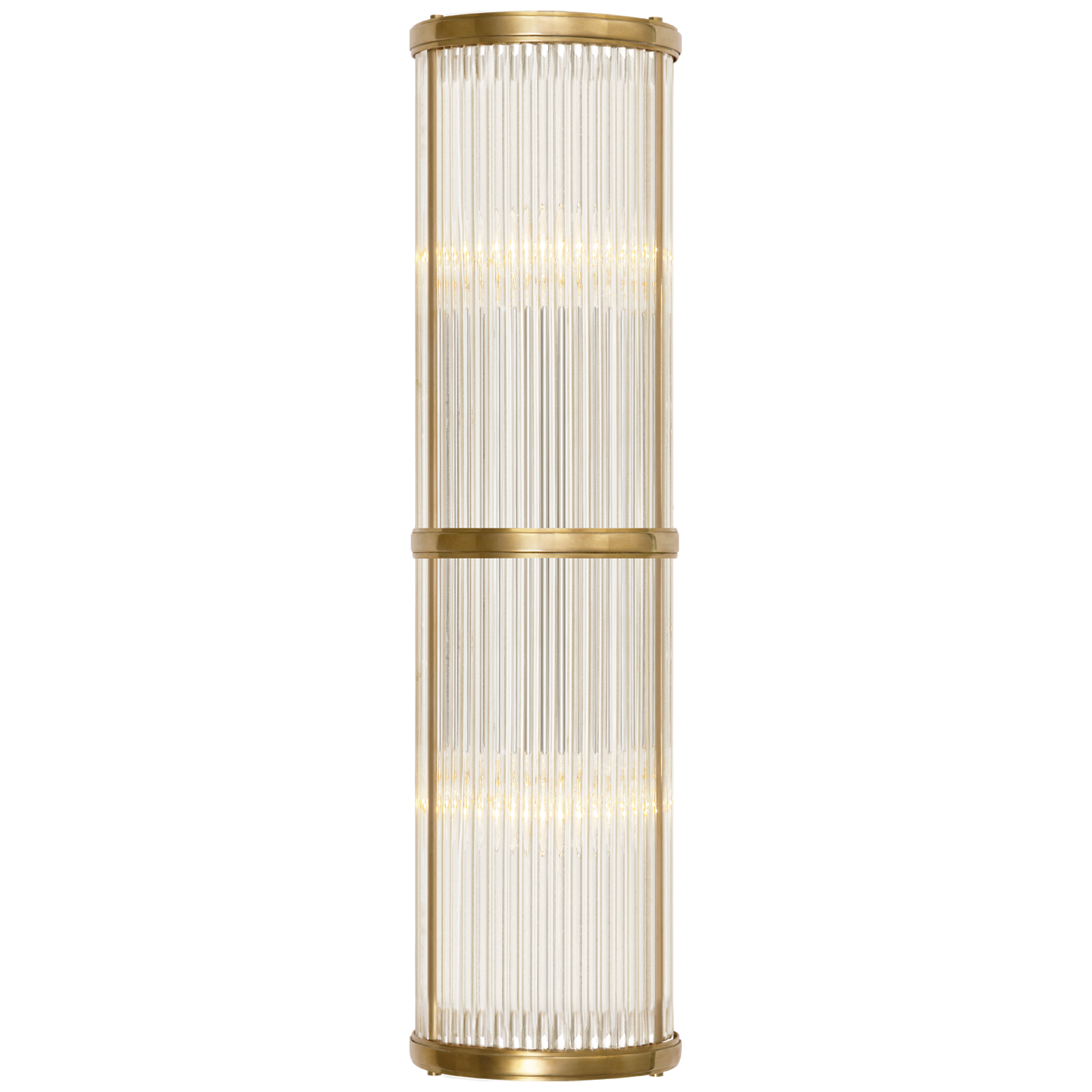 Allen Medium Linear Sconce in Natural Brass and Glass Rods