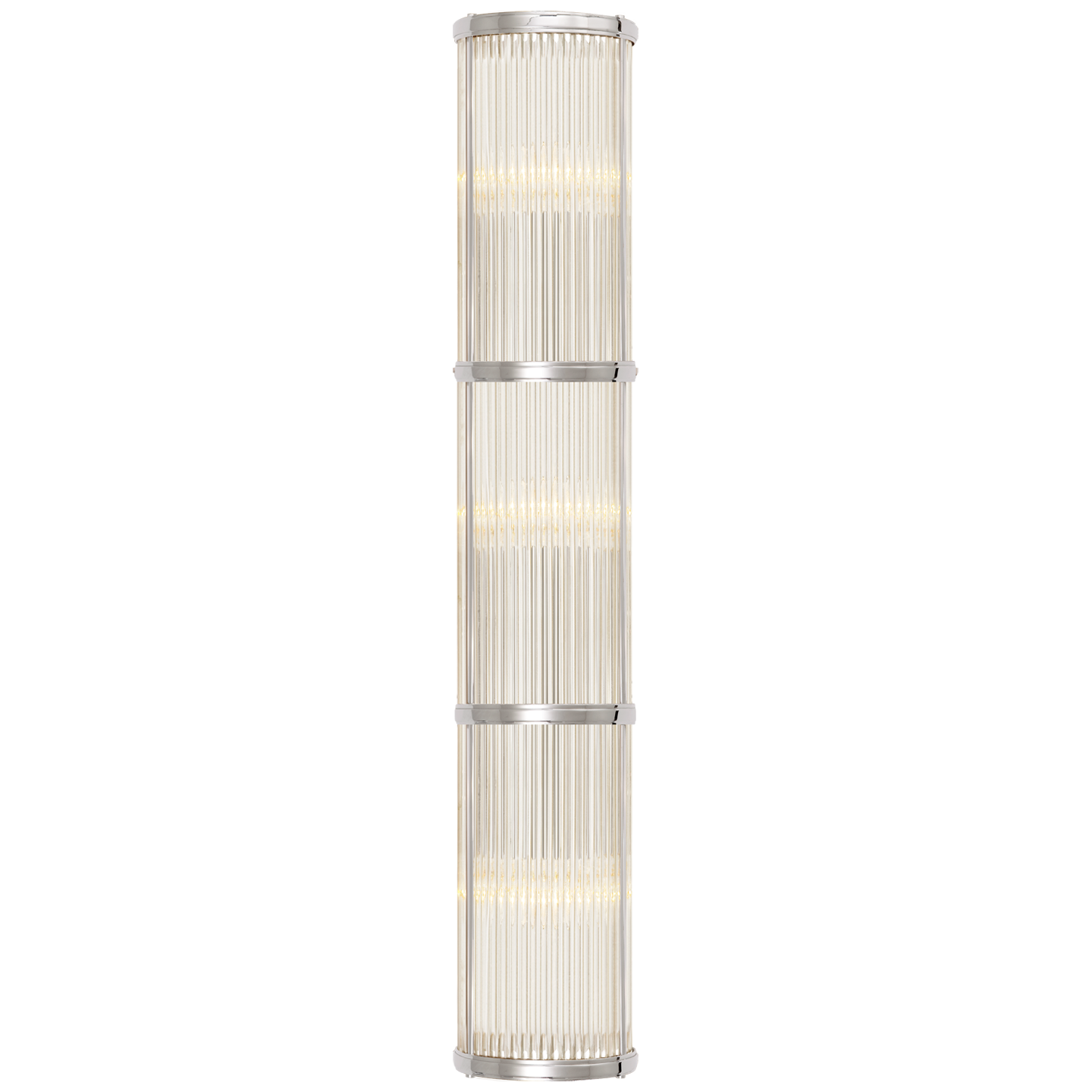 Allen Large Linear Sconce in Polished Nickel and Glass Rods