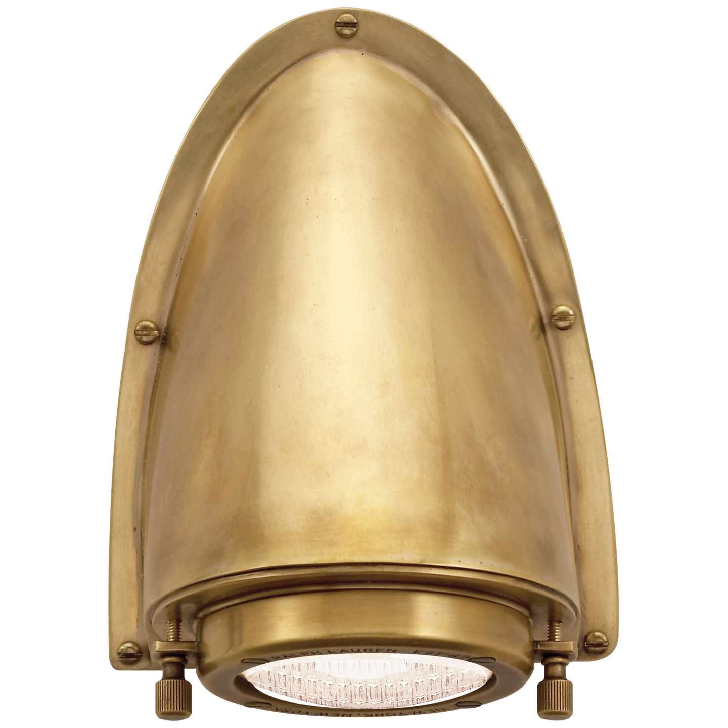 Grant Small Sconce in Natural Brass with Industrial Prismatic Glass