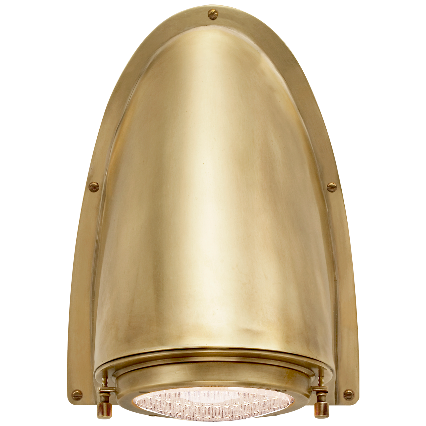 Grant Large Sconce in Natural Brass with Industrial Prismatic Glass