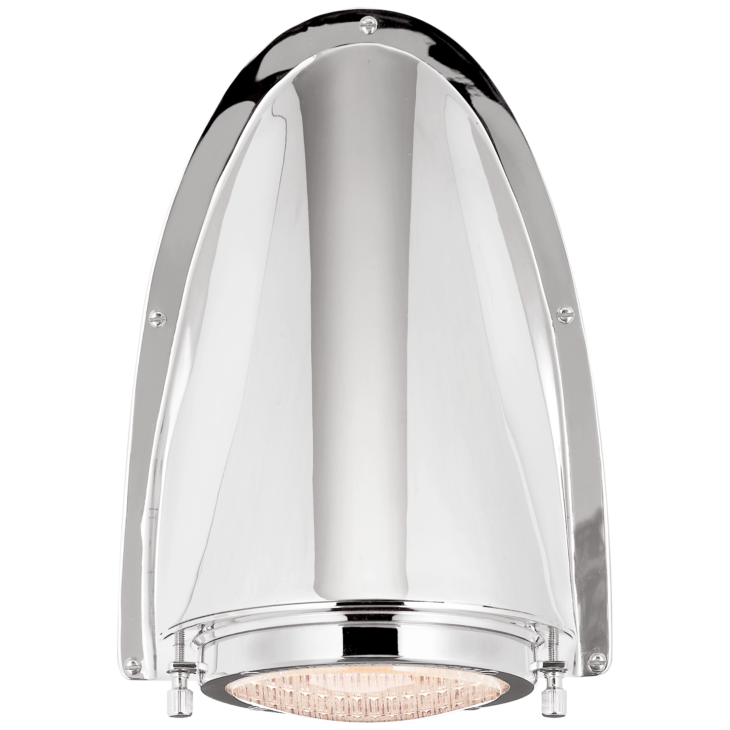 Grant Large Sconce in Polished Nickel with Industrial Prismatic Glass