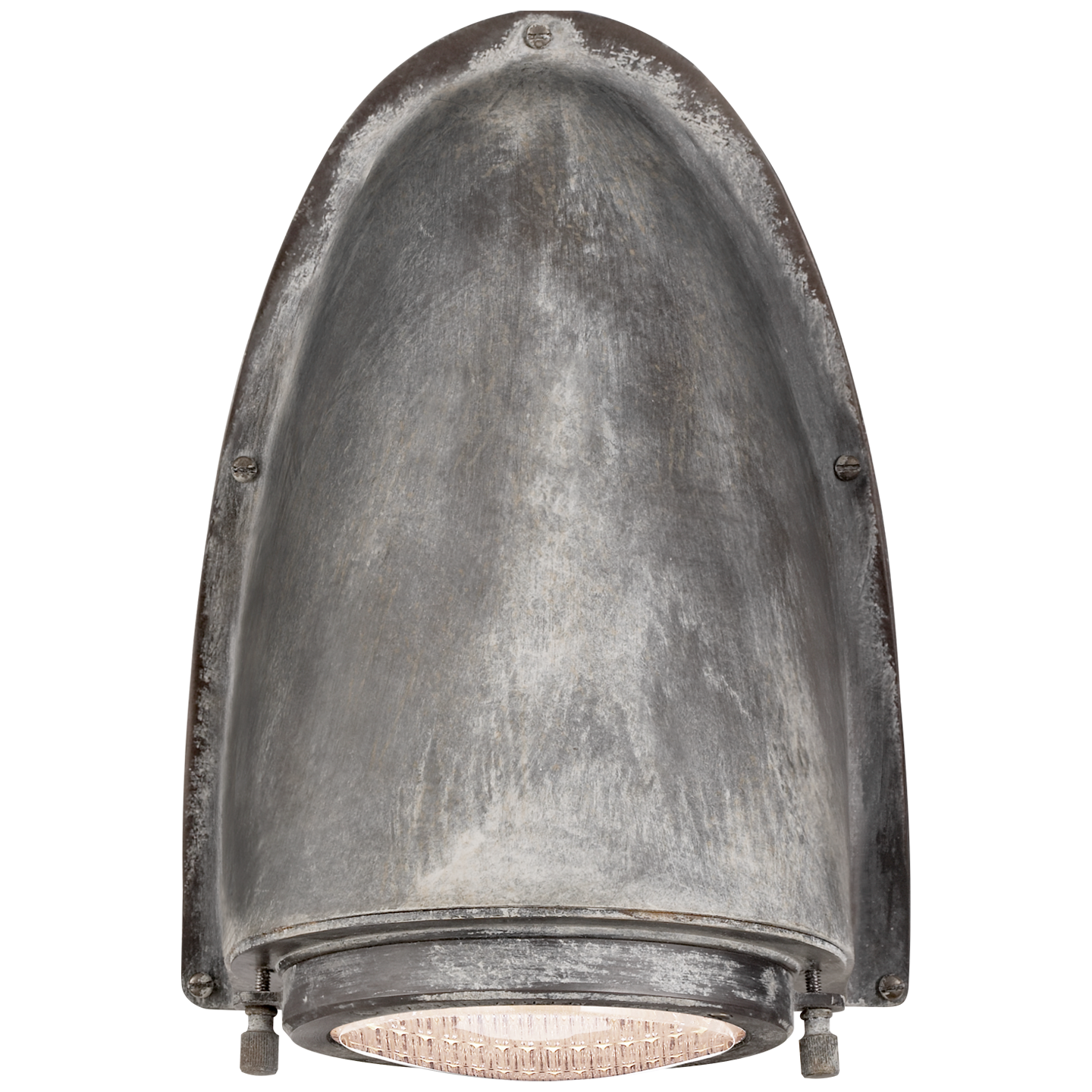 Grant Large Sconce in Weathered Zinc with Industrial Prismatic Glass