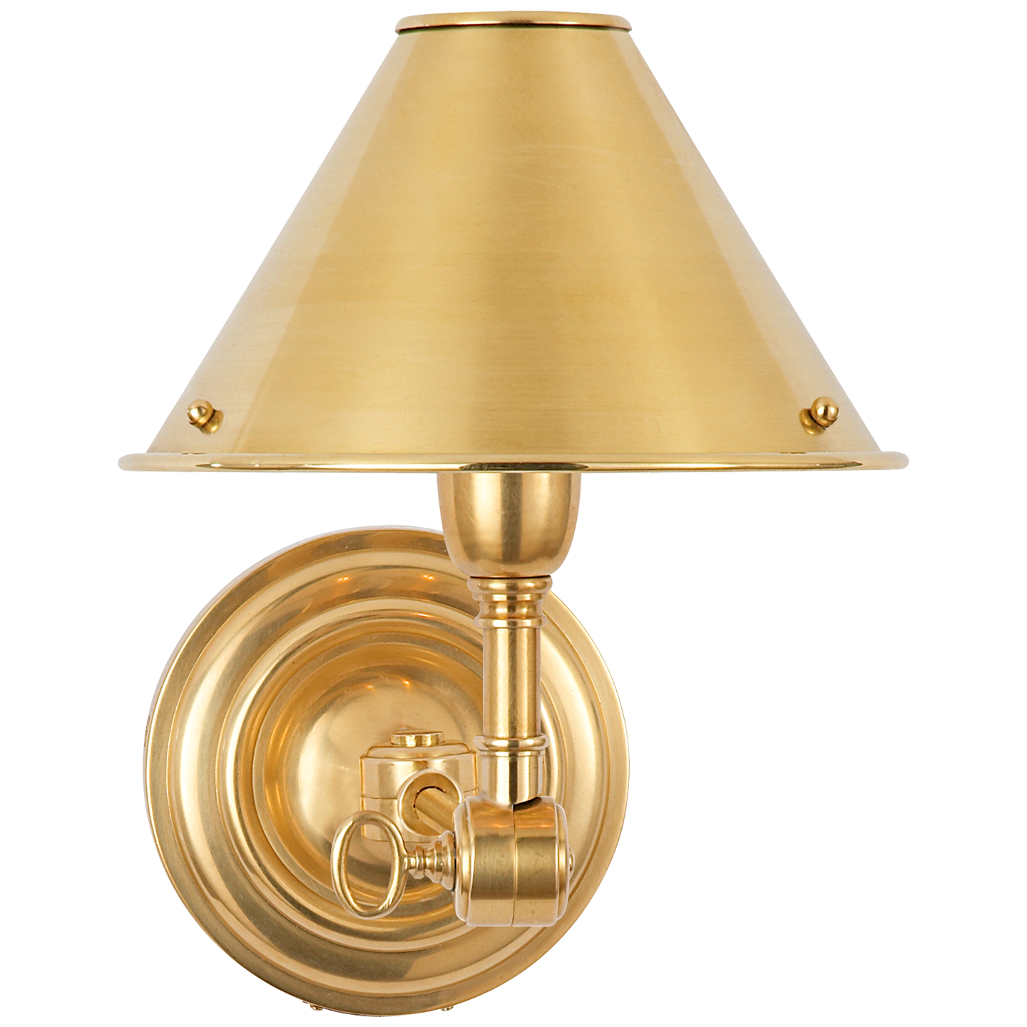 Anette Single Sconce in Natural Brass