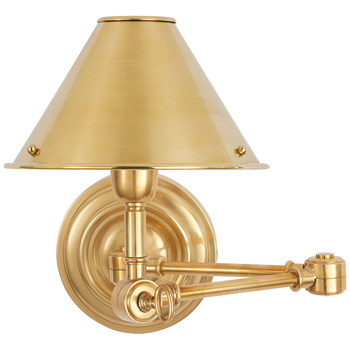 Anette Swing Arm Sconce in Natural Brass