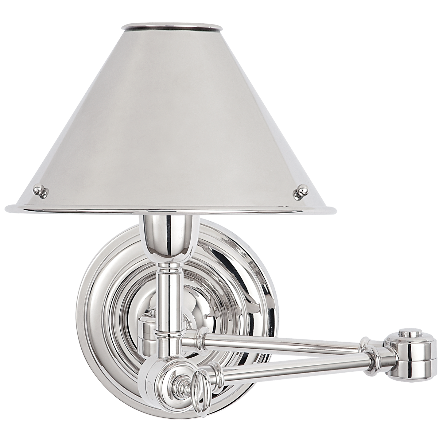 Anette Swing Arm Sconce in Polished Nickel