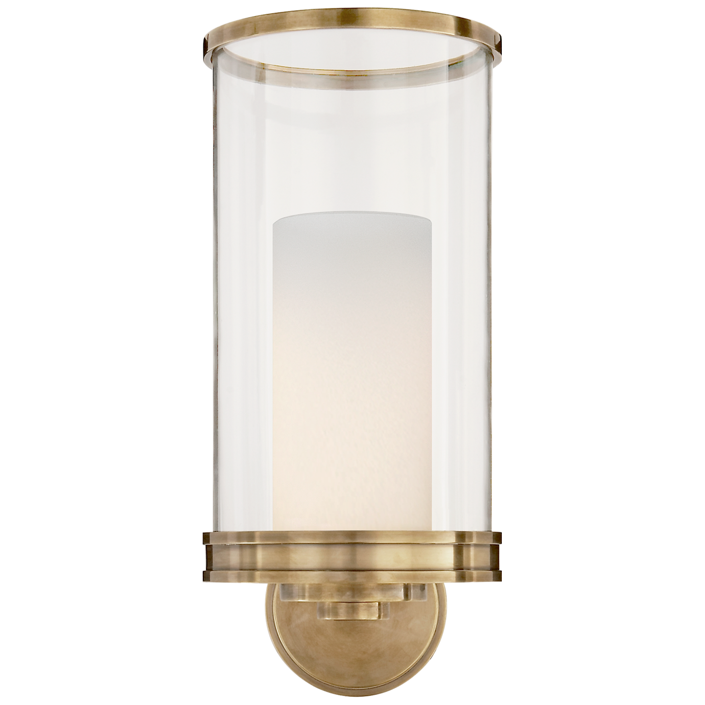 Modern Hurricane Sconce in Natural Brass