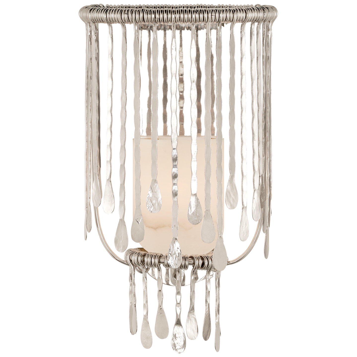 Kayla Medium Sculpted Sconce in Polished Nickel with Alabaster