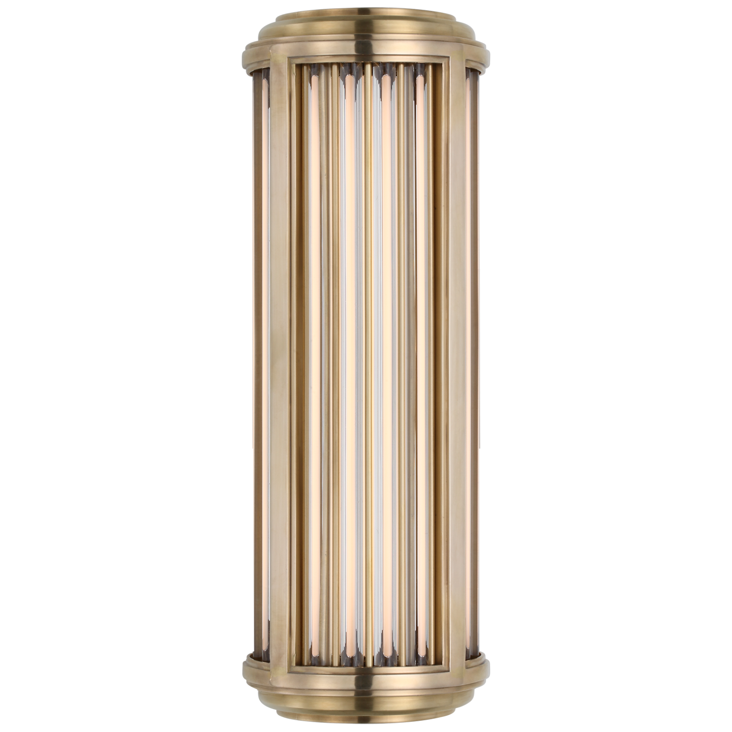 Perren Small Wall Sconce in Natural Brass and Glass Rods